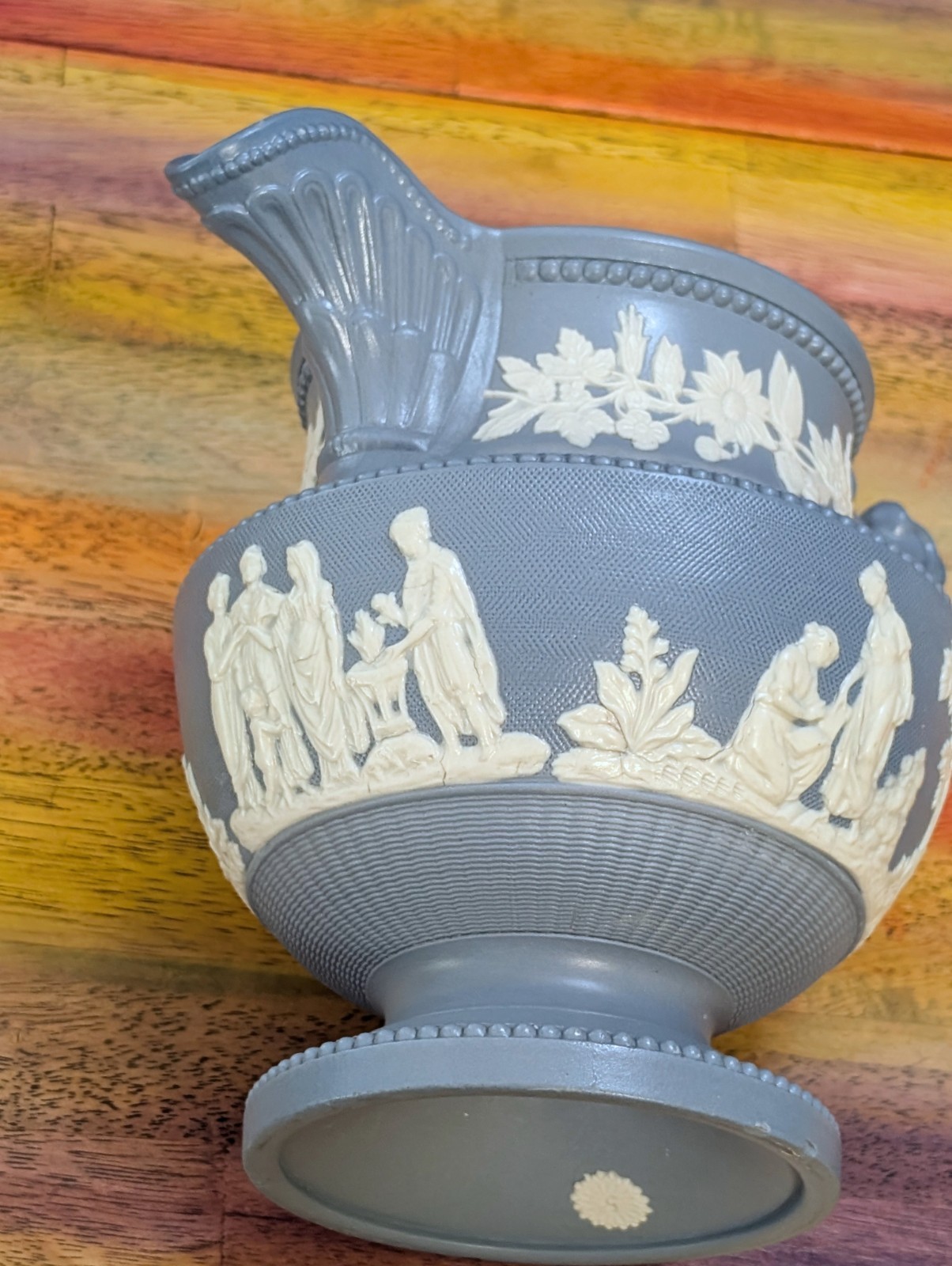 ⭐Antique Pitcher Staffordshire Chrysanthemum Factory stoneware Jug Neoclassical