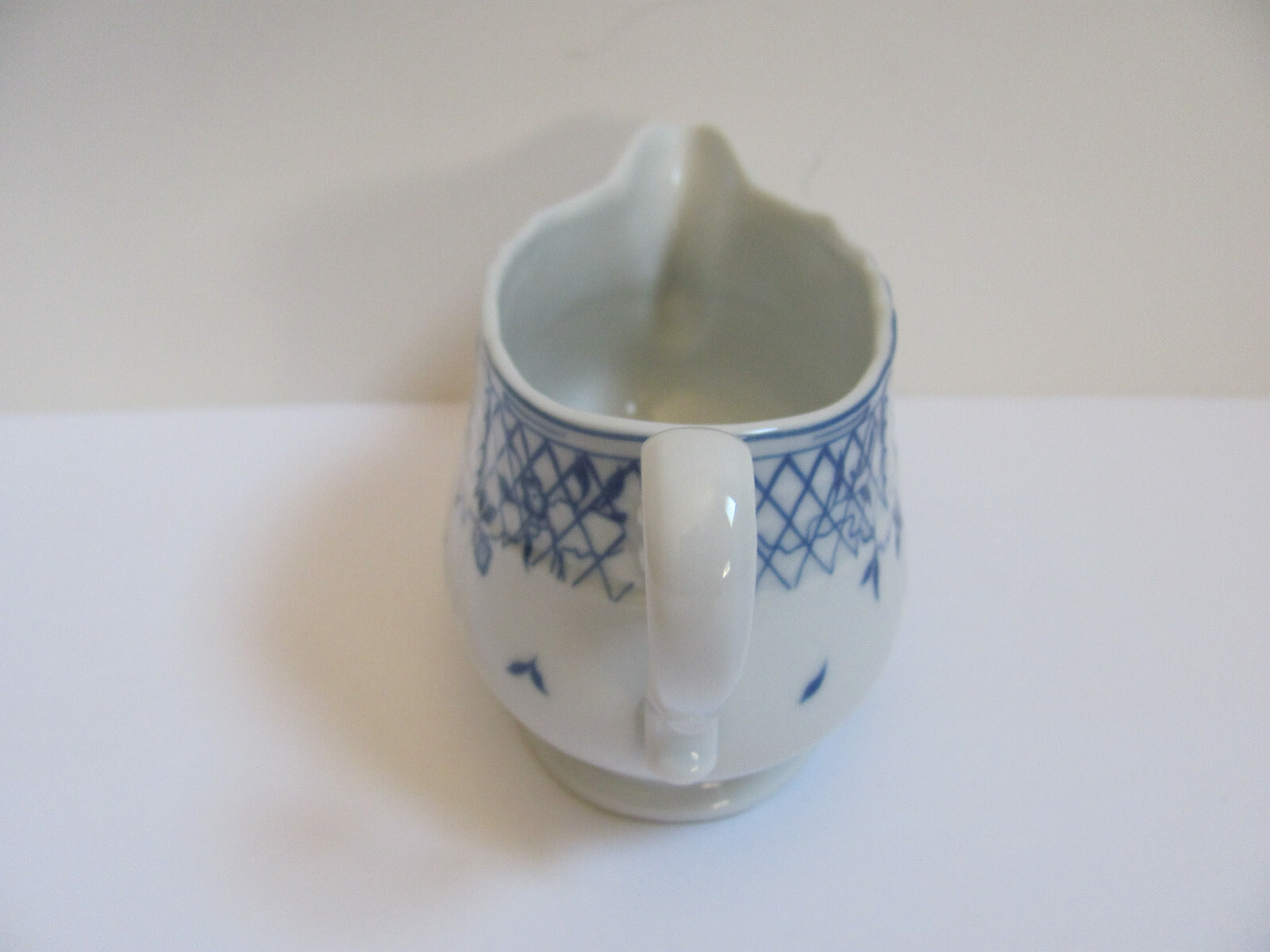 Heinrich Germany – Blue & White – Embossed with Flowers/Leaves – Creamer