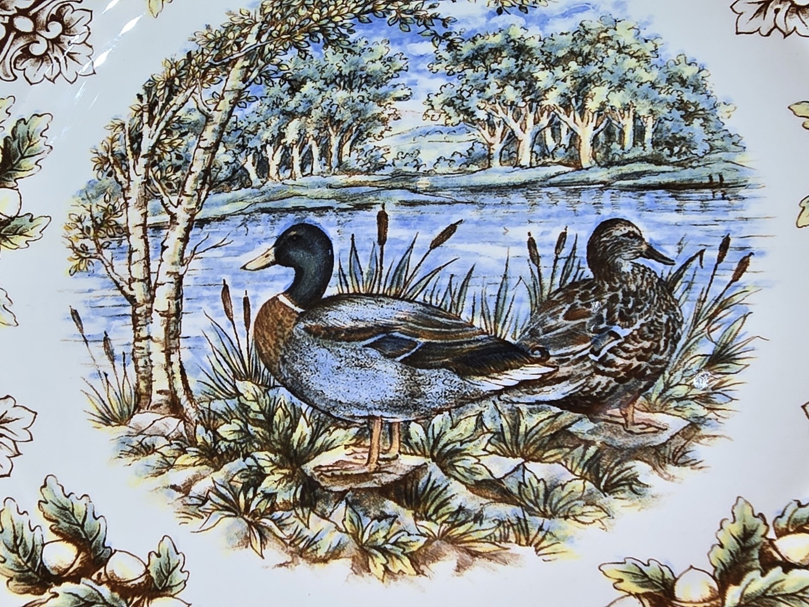 One New Royal Stafford Homeland Collection Ducks Dinner Plate 11″ England