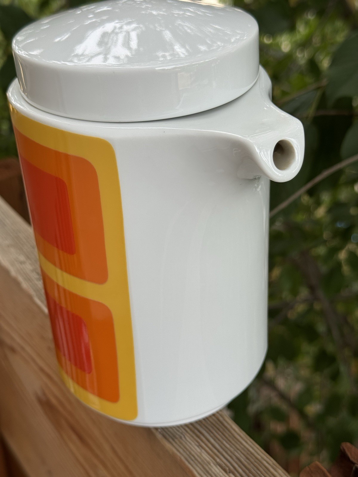 Vintage Rosenthal Studio Line Wolf Karnagel MCM Coffee Pot 7.5″ Orange Yellow