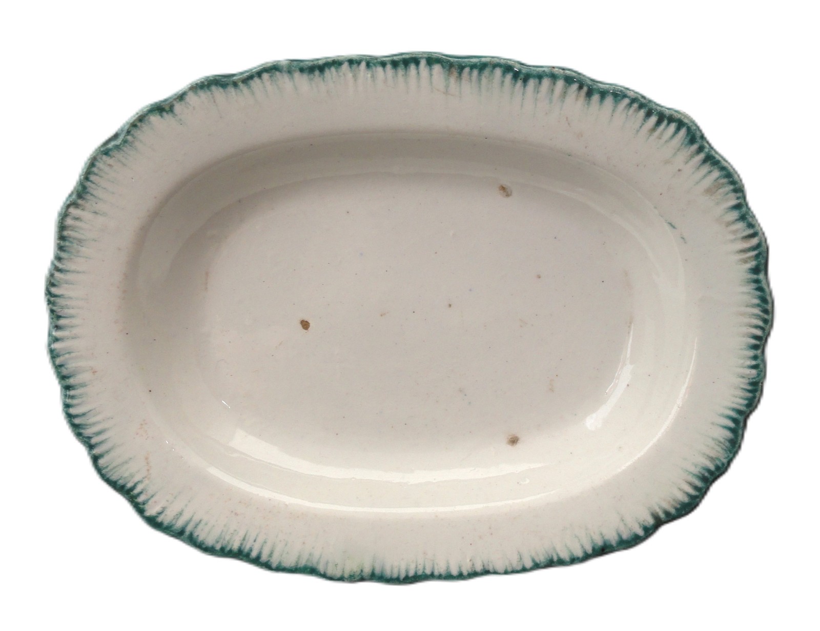 Green Feather Edge Shell Edged Pearlware Toy Platter Davenport c 1825