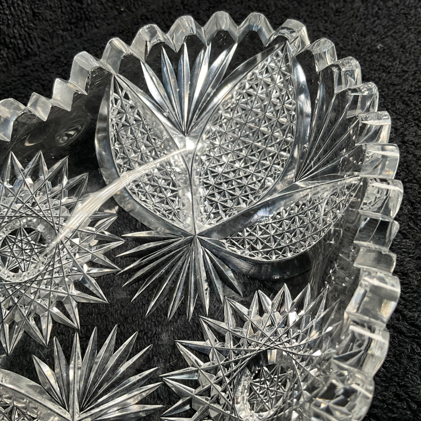 Rare Design – Antique American Brilliant Period Oval Crystal Celery Dish 7”L