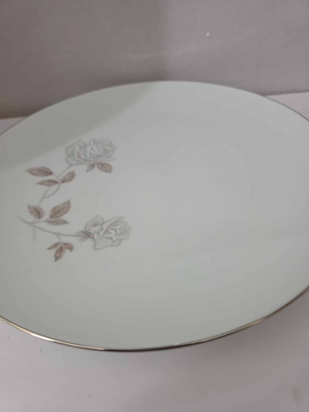 NORITAKE China Rosay Rose 6216 Dinner Plates 10 5/8” Platinum Trim