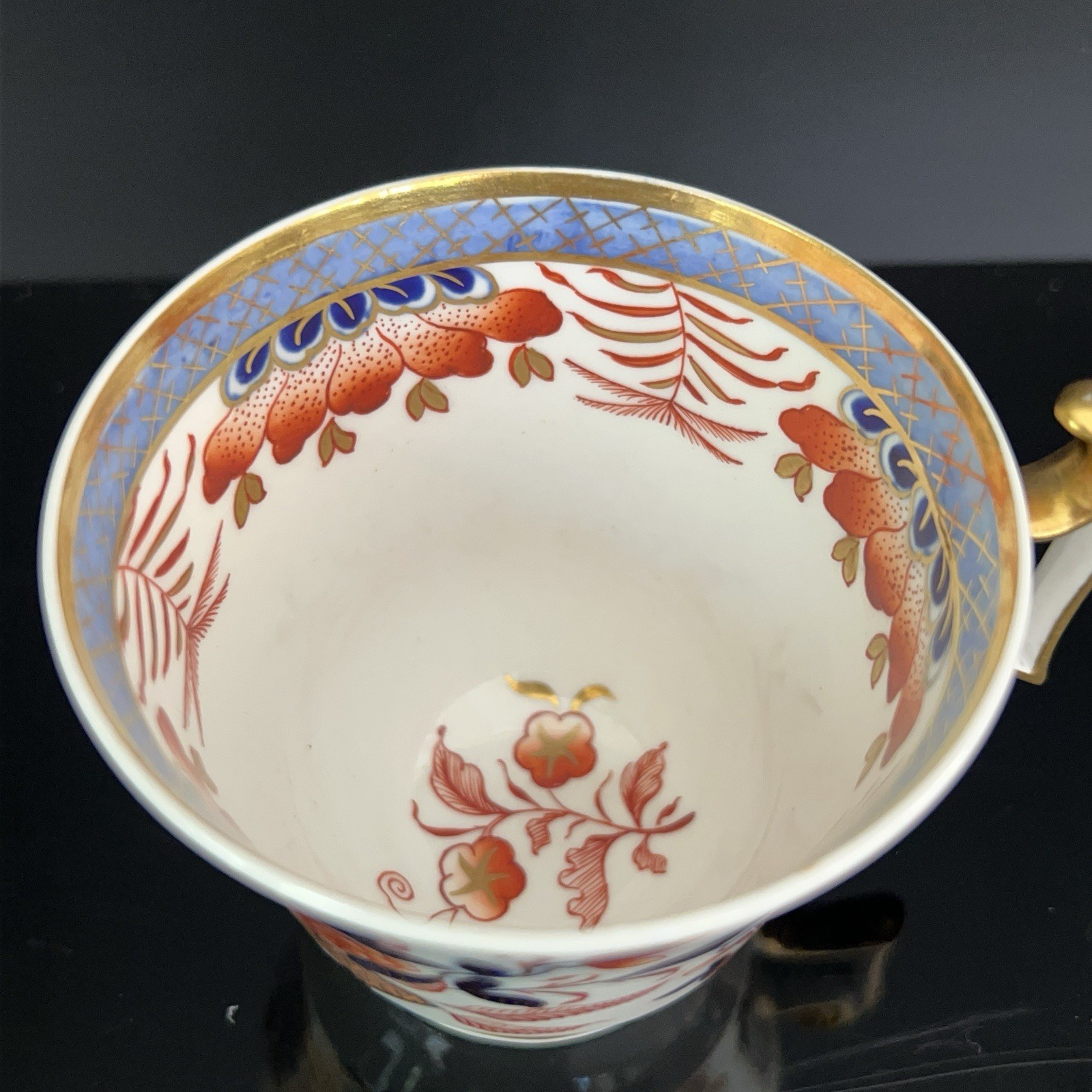 Antique Early Spode Cup & Saucer Japanese Imari C1810 Porcelain Gilt Blue Red