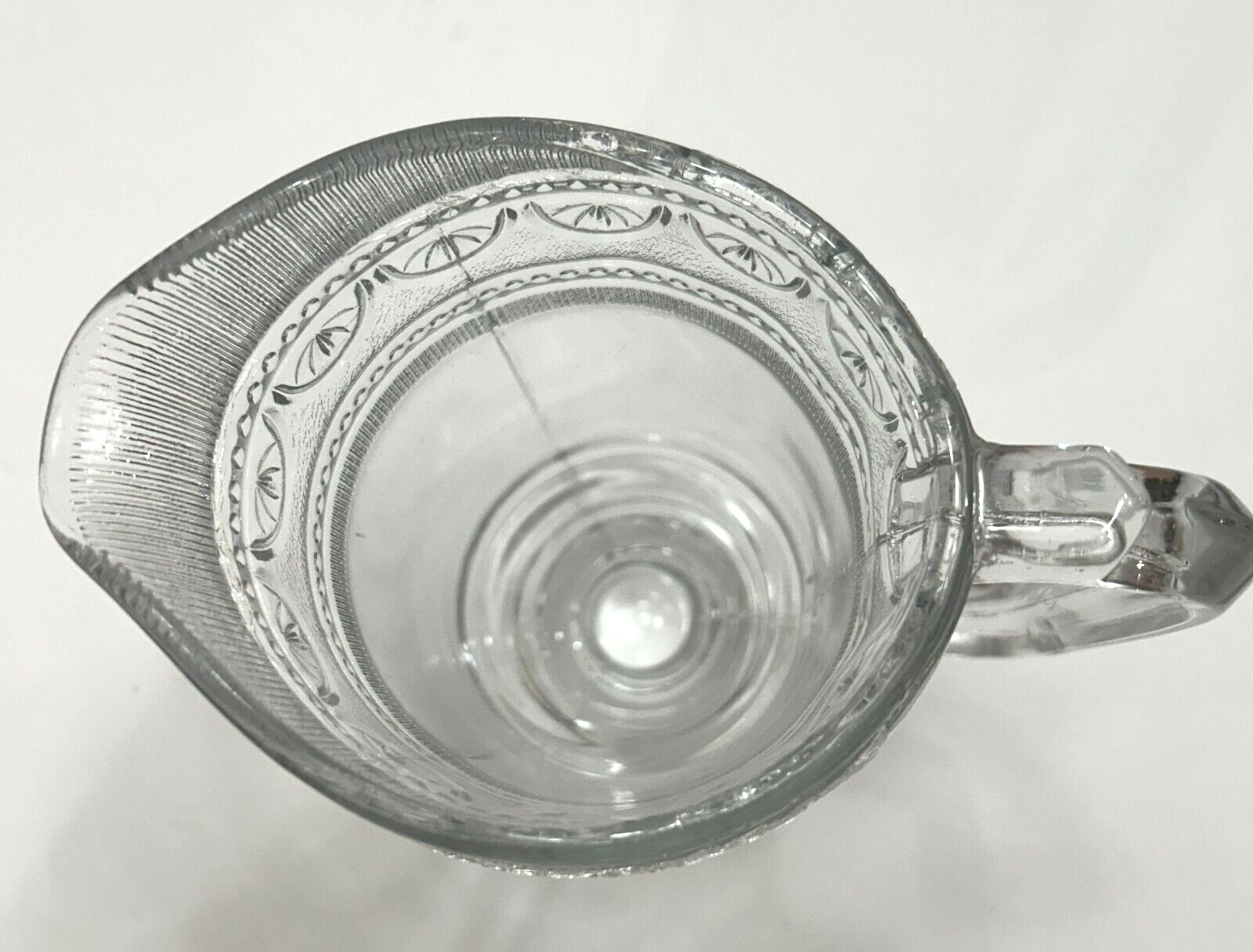 Antique Bryce Higbee Ida Sheraton EAPG Clear Glass Footed Pitcher 1885