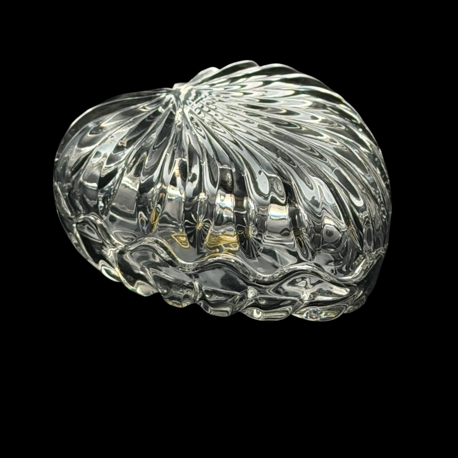 Vintage Zajecar 24% Lead Crystal Heart Box Candy Dish Jewelry Box Yugoslavia