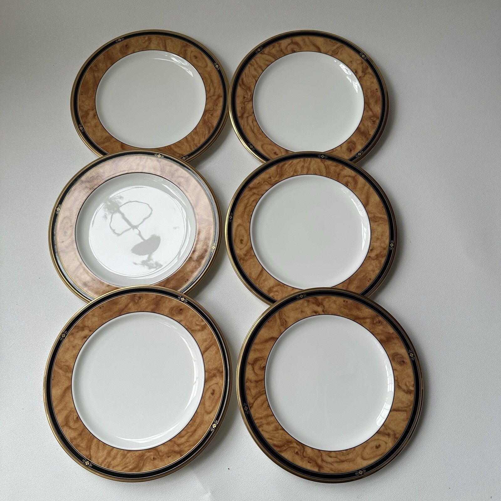 NORITAKE Cabot SALAD Plates 8.5″ Fine Bone China JAPAN MINT Set Of 6