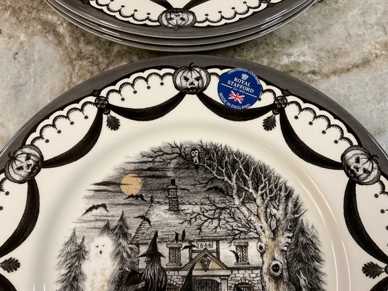 The Witches Coven Dinner Plates By Royal Stafford Halloween 11 Inch Set Of 4 New