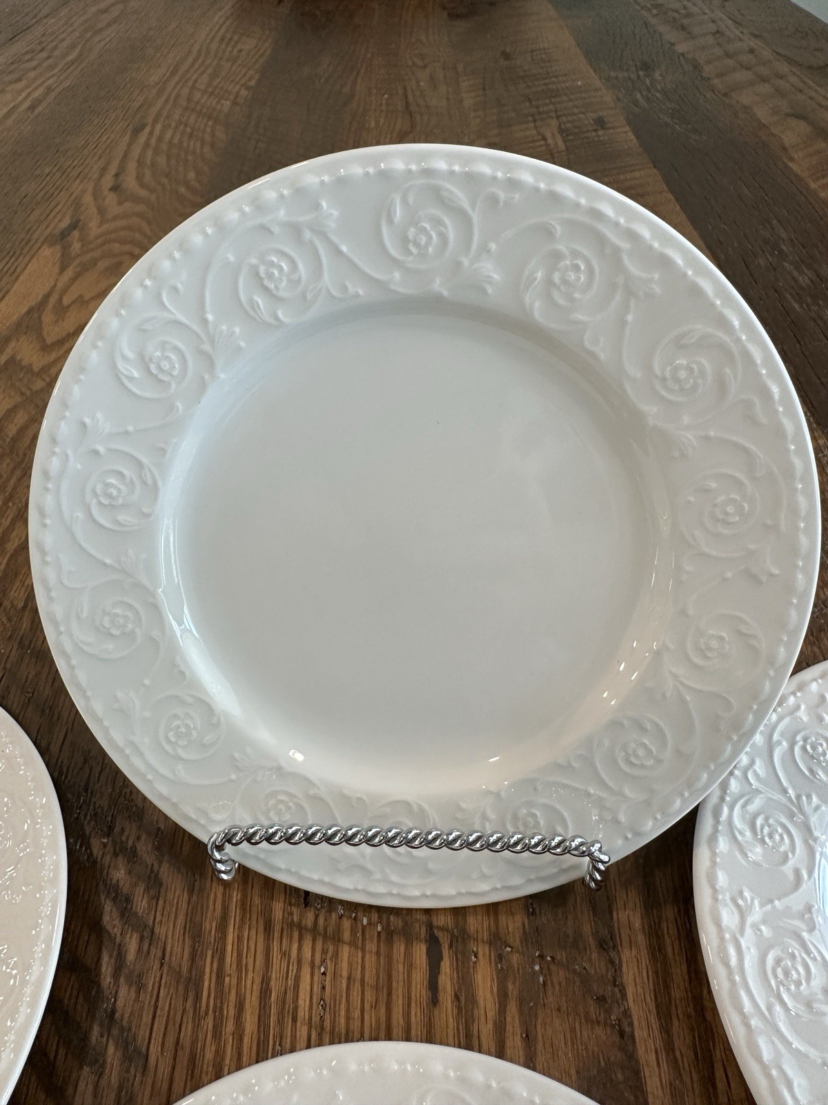 Set of 4 Mikasa Maxima CAN01 Riviera White Bread & Butter Plates 6 5/8″ EUC