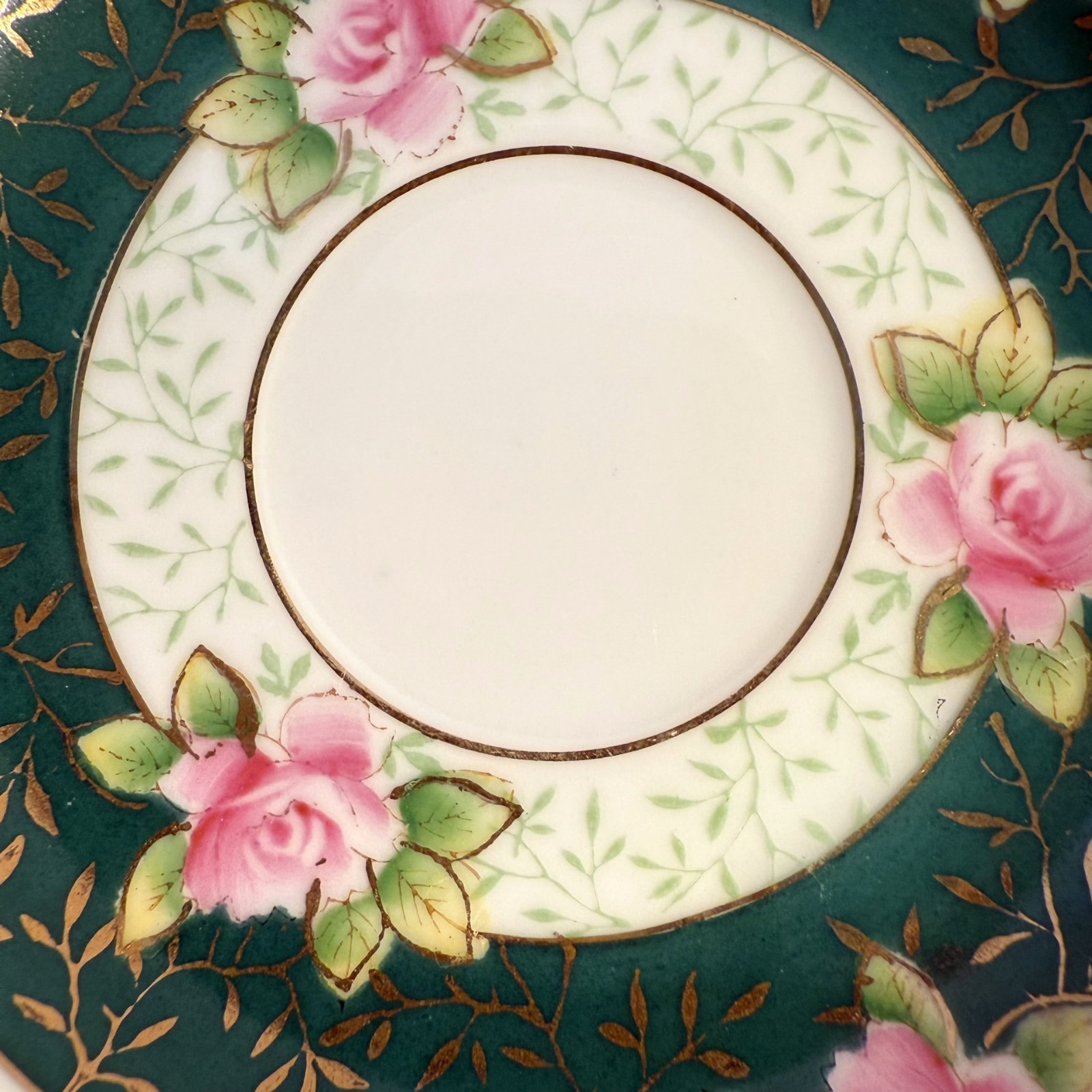 Vintage Hand Painted Gold China Tea Saucer w/ Gold Trim-Made in Occupied Japan