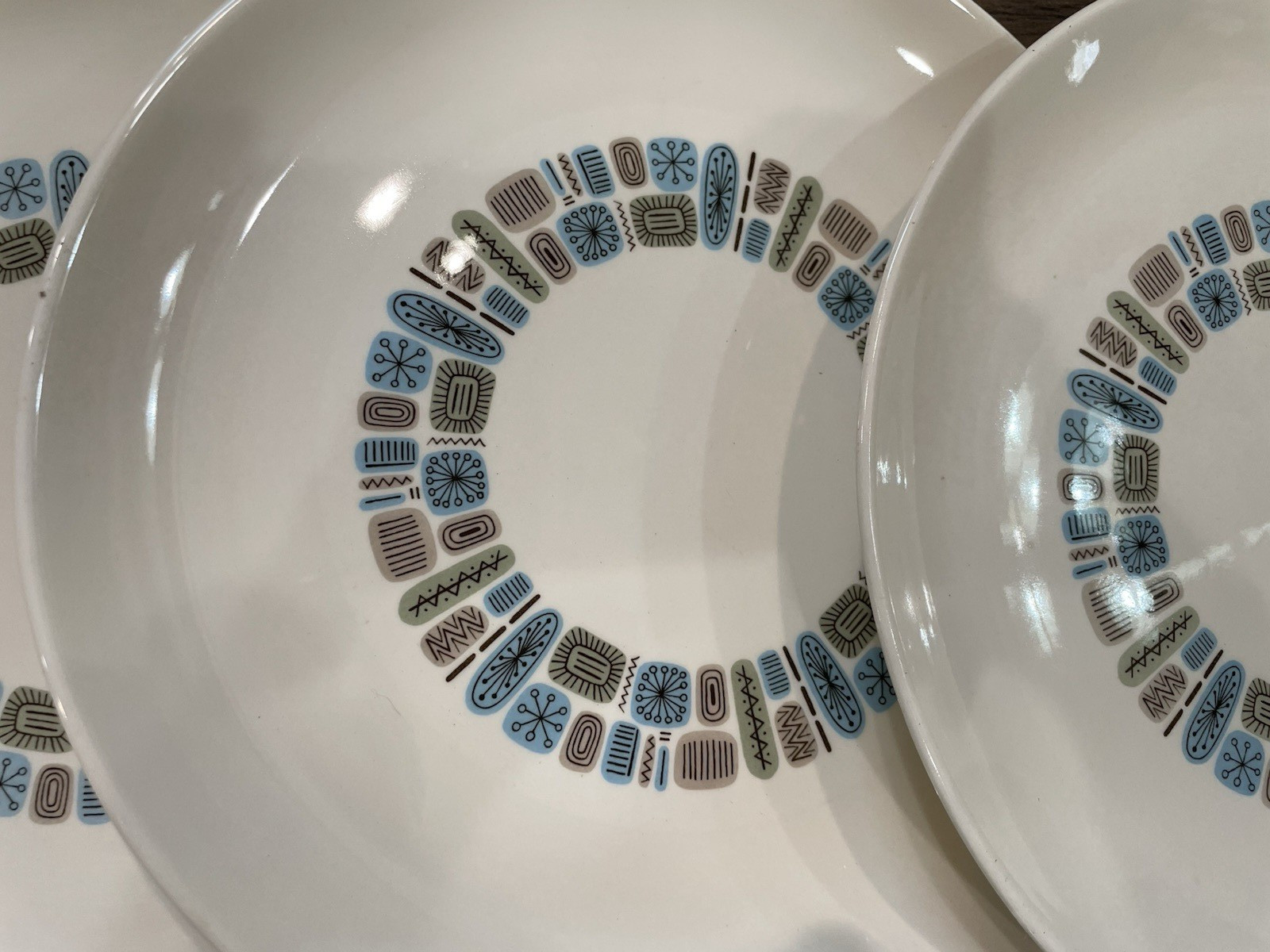 19 Dura-Gloss TEMPORAMA Atomic 5 Dinner Plates 3 Bread 4 Saucers 7 Cups BLUE