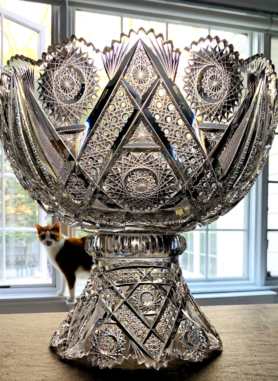 American Brilliant J. Hoare & Co. “Carolyn” 14-Inch Punch Bowl (c. 1895)