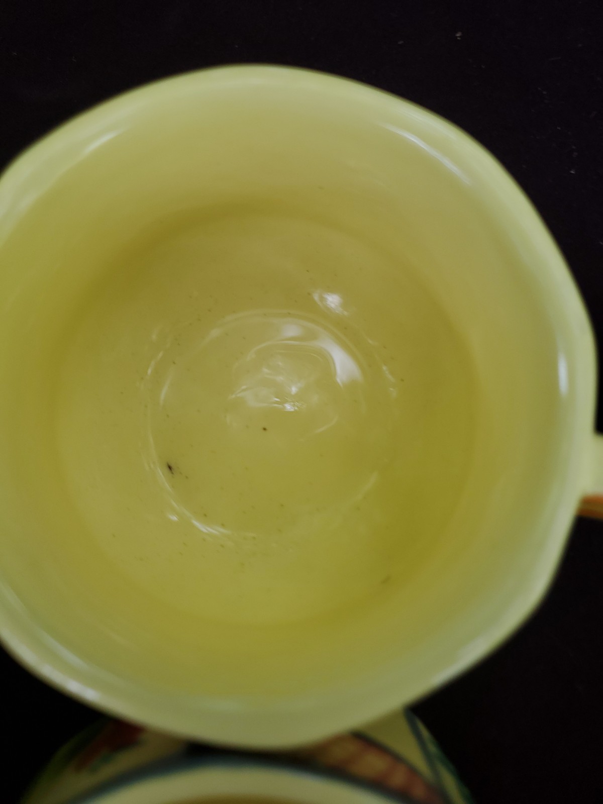 Vintage HB Quimper Soleil Yellow Cups Mugs- Set Of 4 France