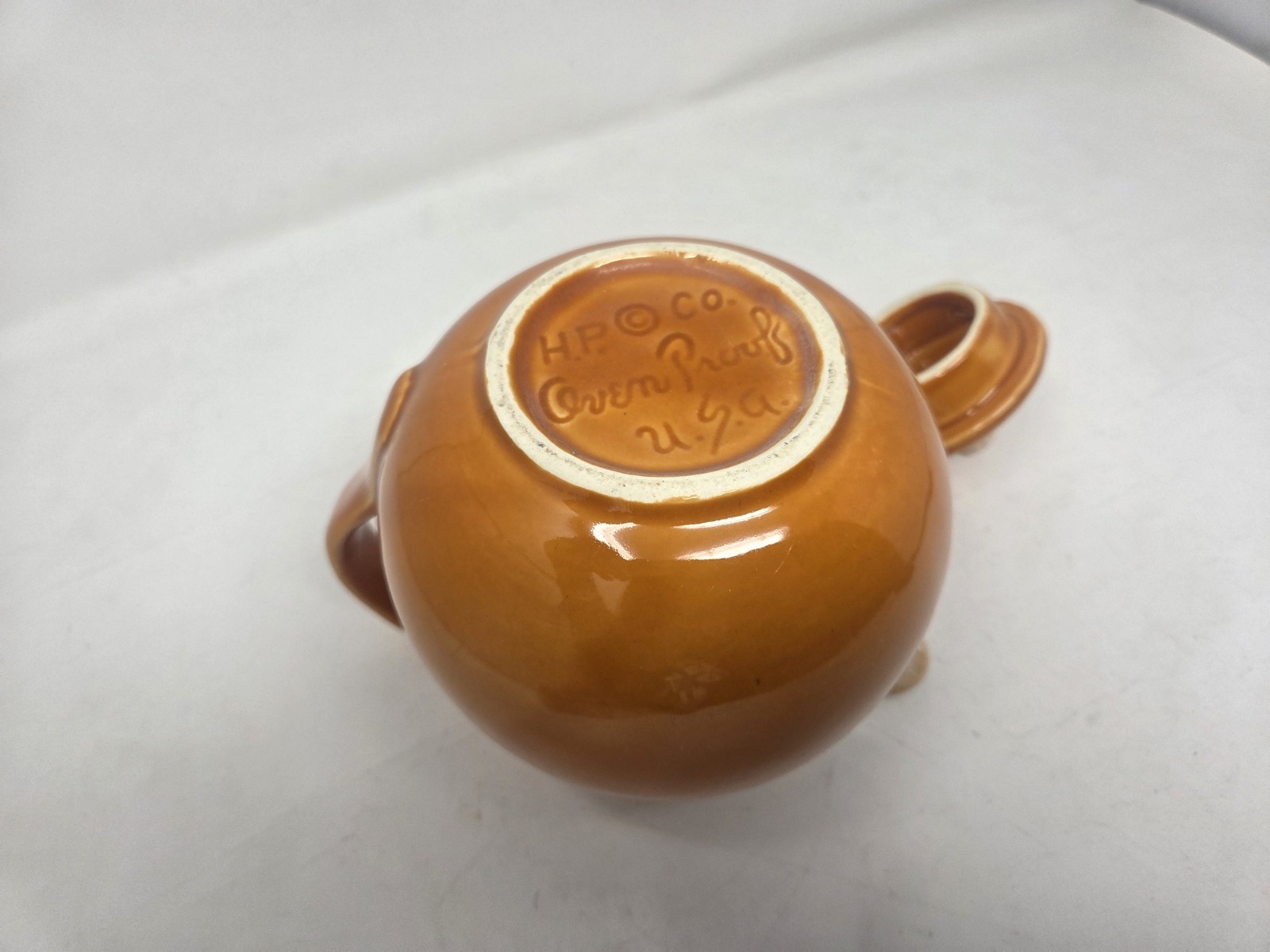 Hull Tangerine Orange Drip Glaze Oven Proof USA Teapot