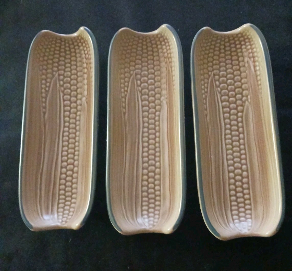 3~ Pfaltzgraff Folk Art Stoneware Corn Cob Serving Dishes(FREE SHIPPING)