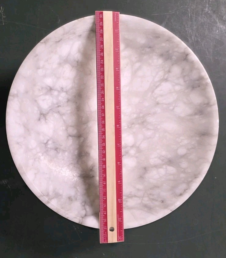 Vintage 12″Diameter ALABASTER MARBLE Compote Centerpiece Bowl ITALY