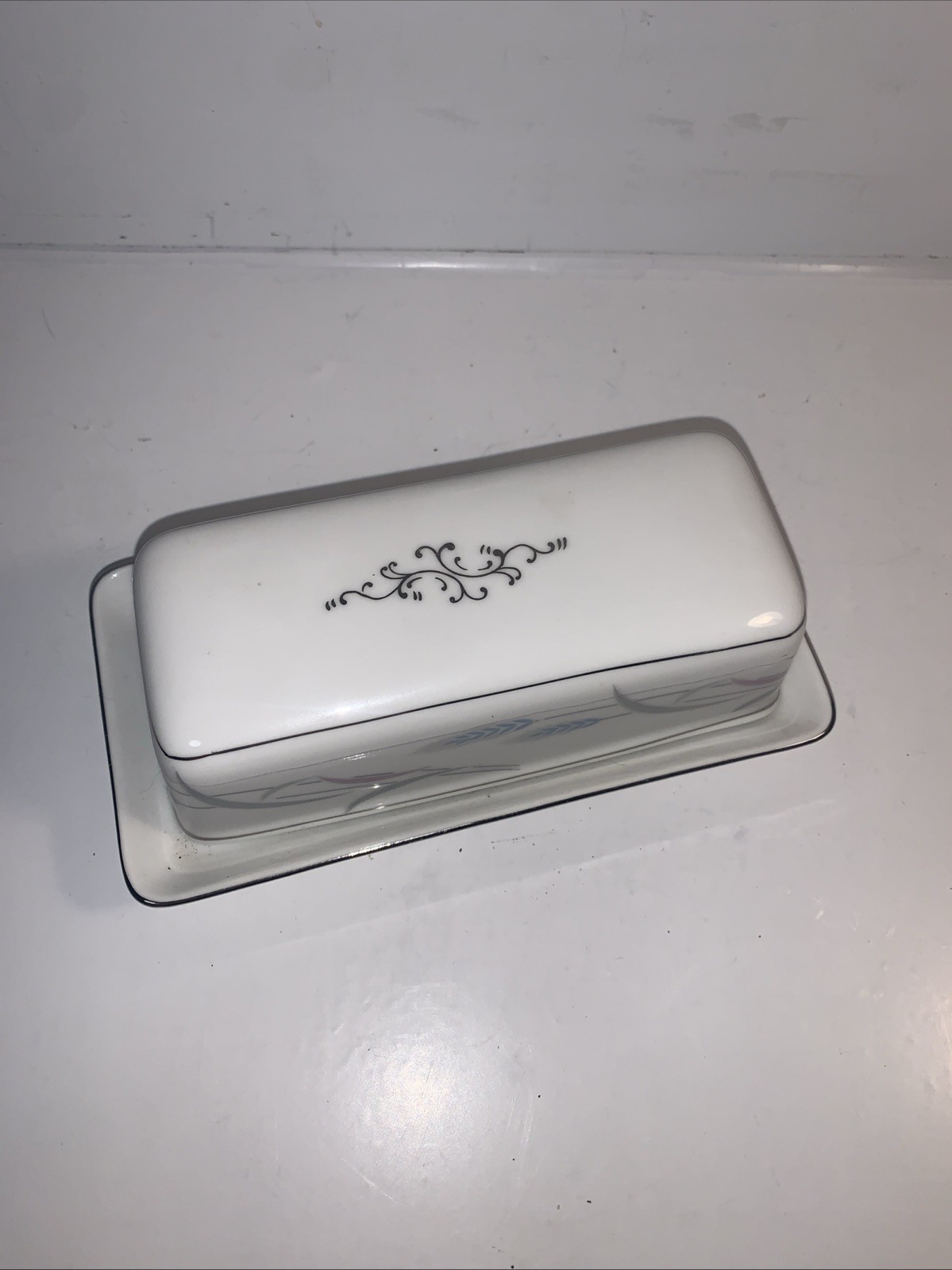 Vintage Valmont China Royal Wheat Covered Butter Dish With Lid Made In Japan