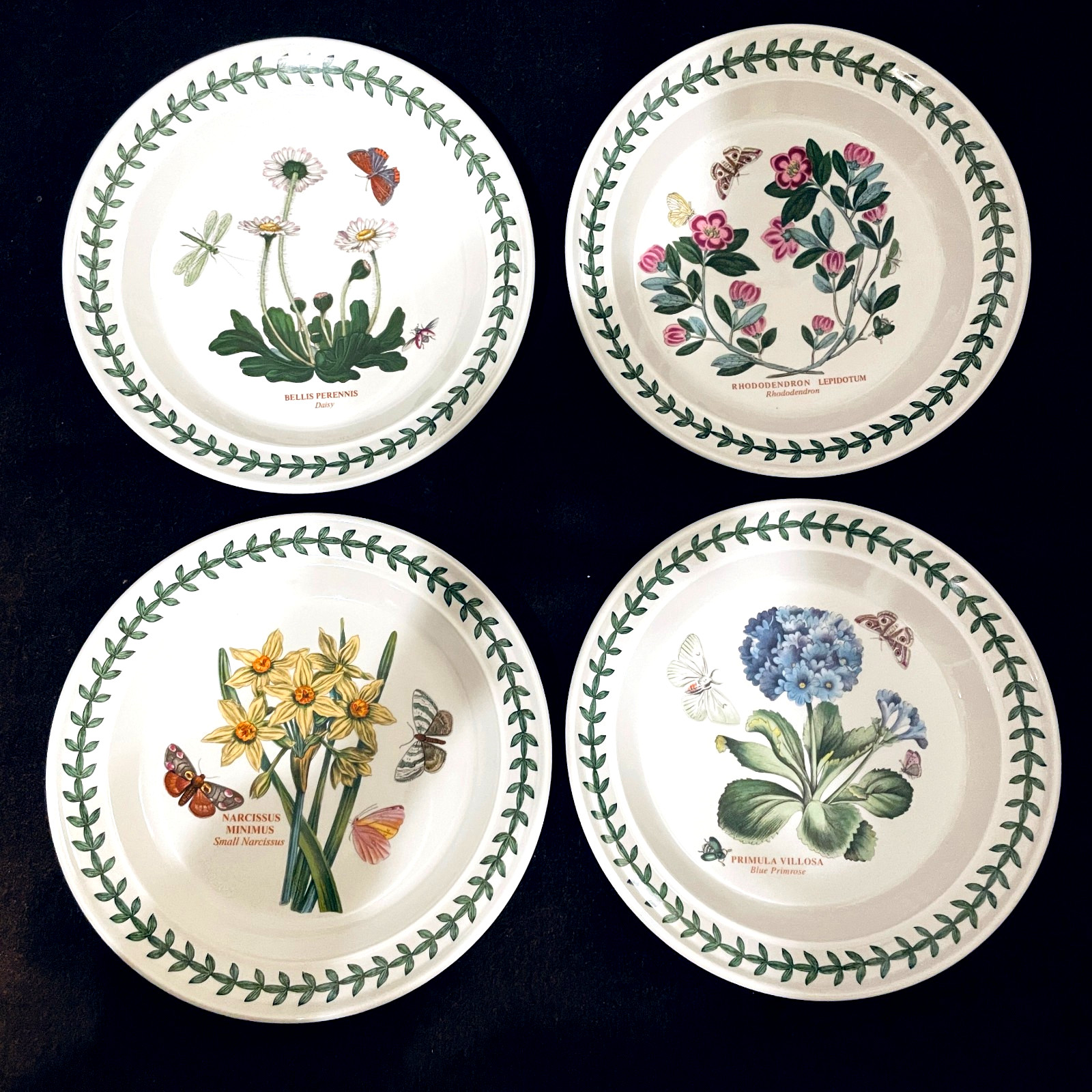 4 Botanic Garden by Portmeirion Bread / Dessert Plates – 7 1/4″ Mint Condition
