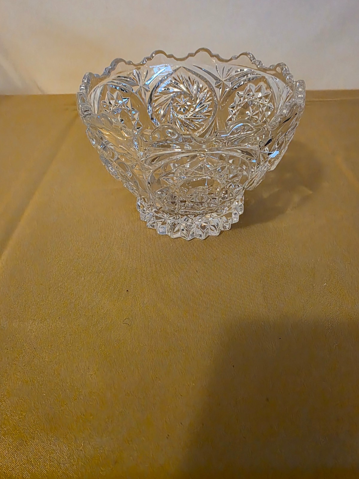 Crystal Candy Dish 4 inches high and 5 1/2 inches wide