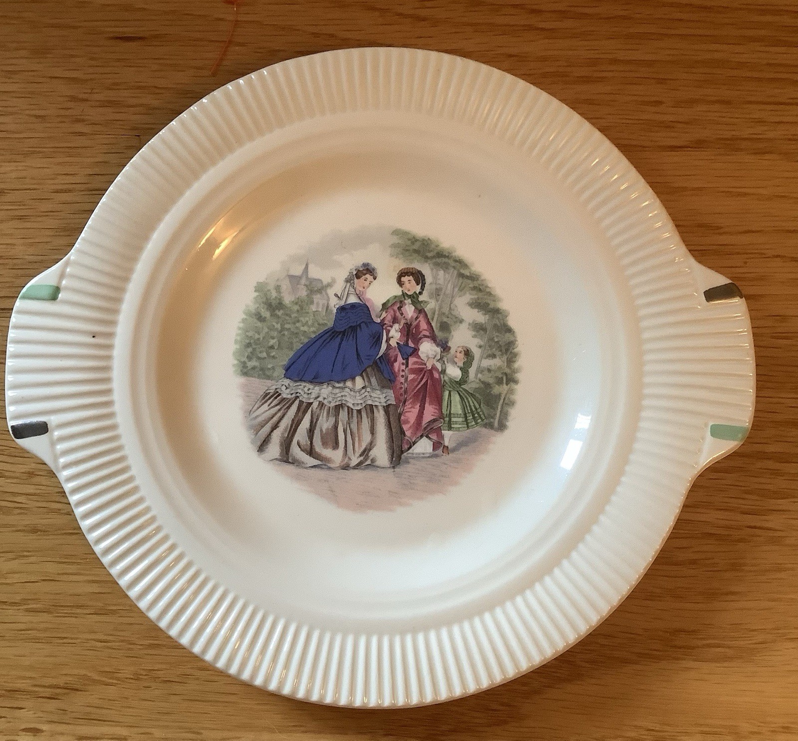 Vintage SALEM CHINA Godey Prints Ribbed Rim Bread Butter PLATE Victory Style