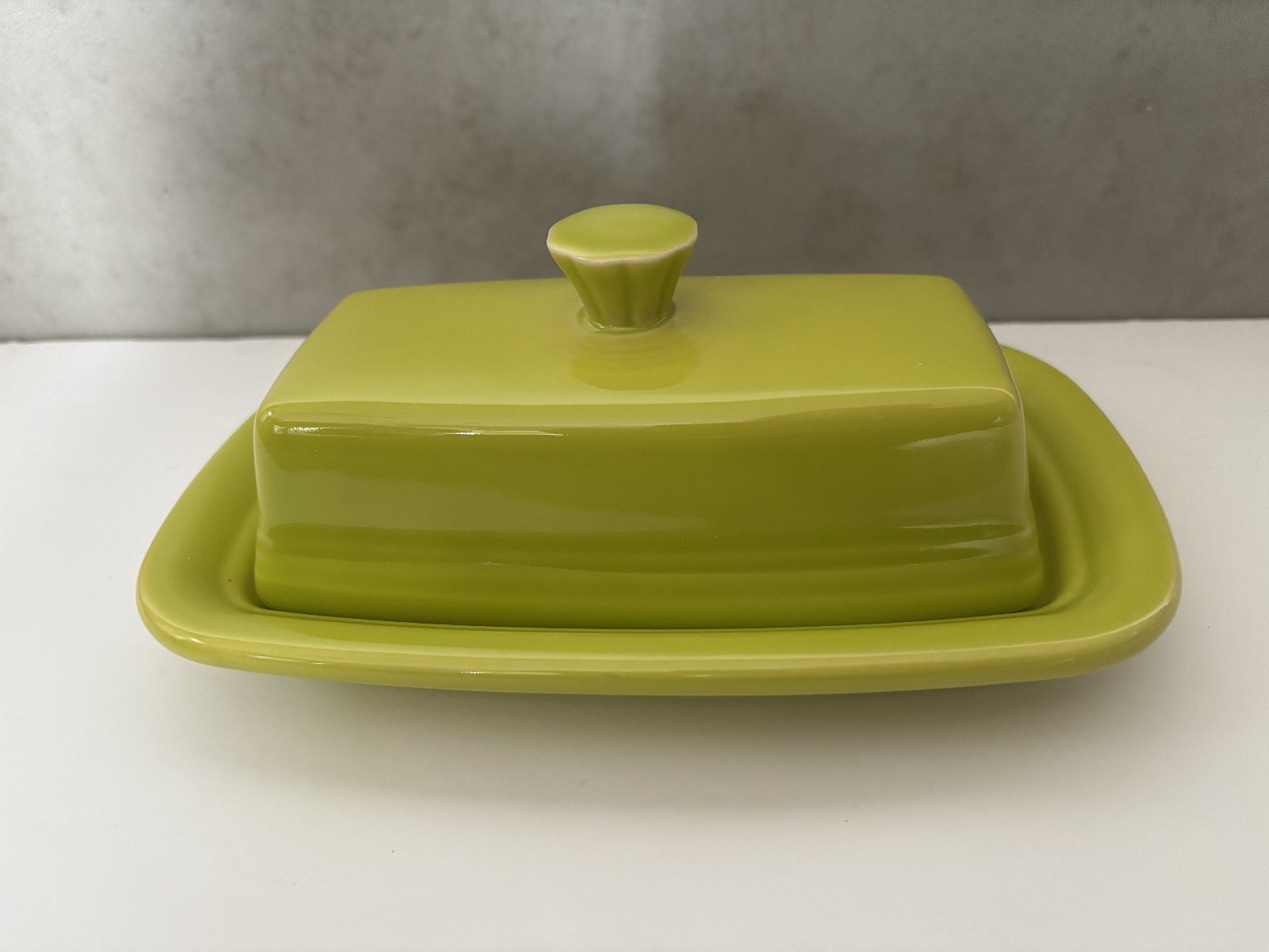 Fiesta Lemongrass 1/4 Lb Covered Butter Dish + Lid Large 8 1/8″ x 5 1/8″ MINT