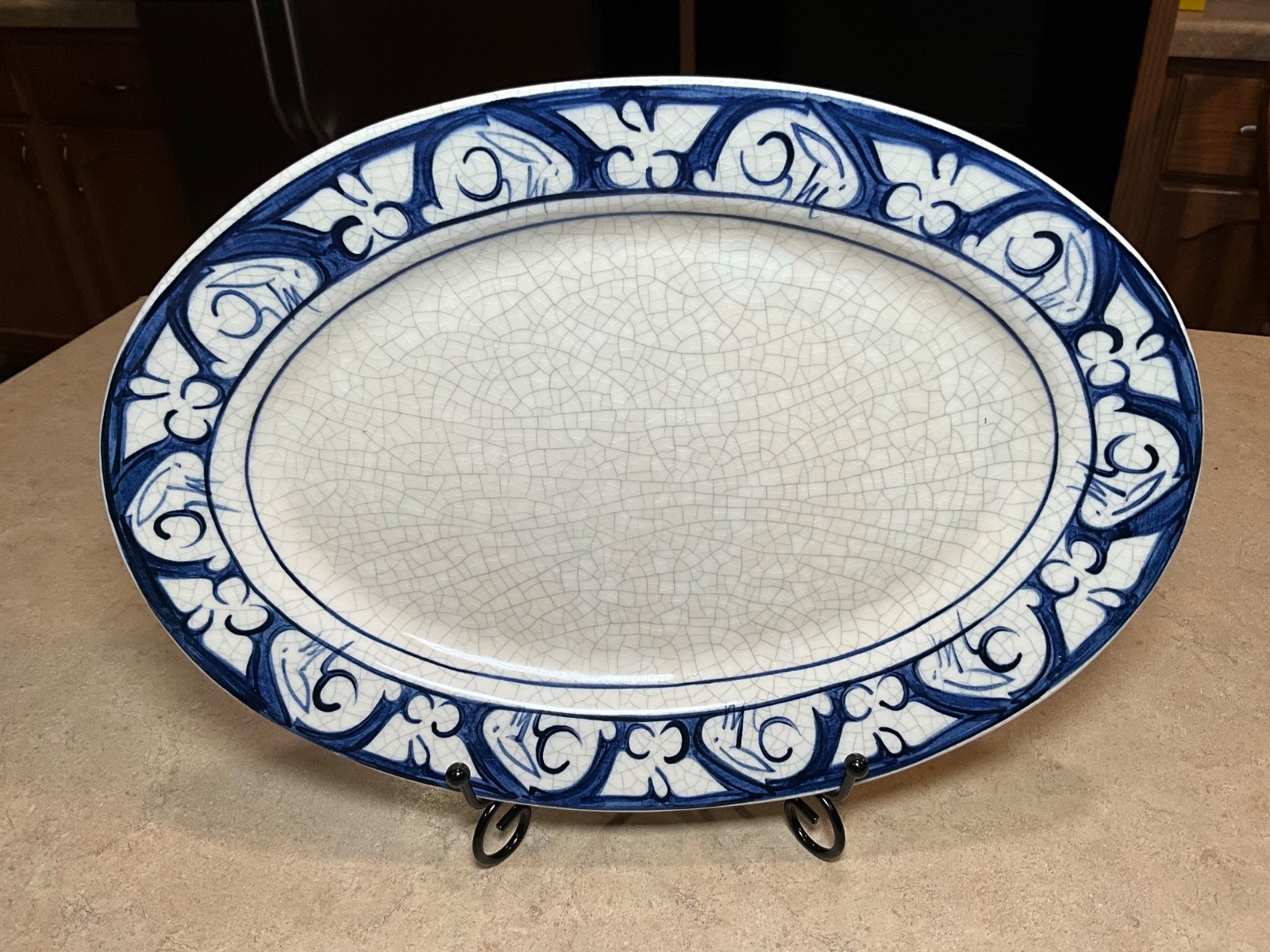 Vtg 1994 Potting Shed Dedham Rabbit Signed Oval Plate Platter 11.5”