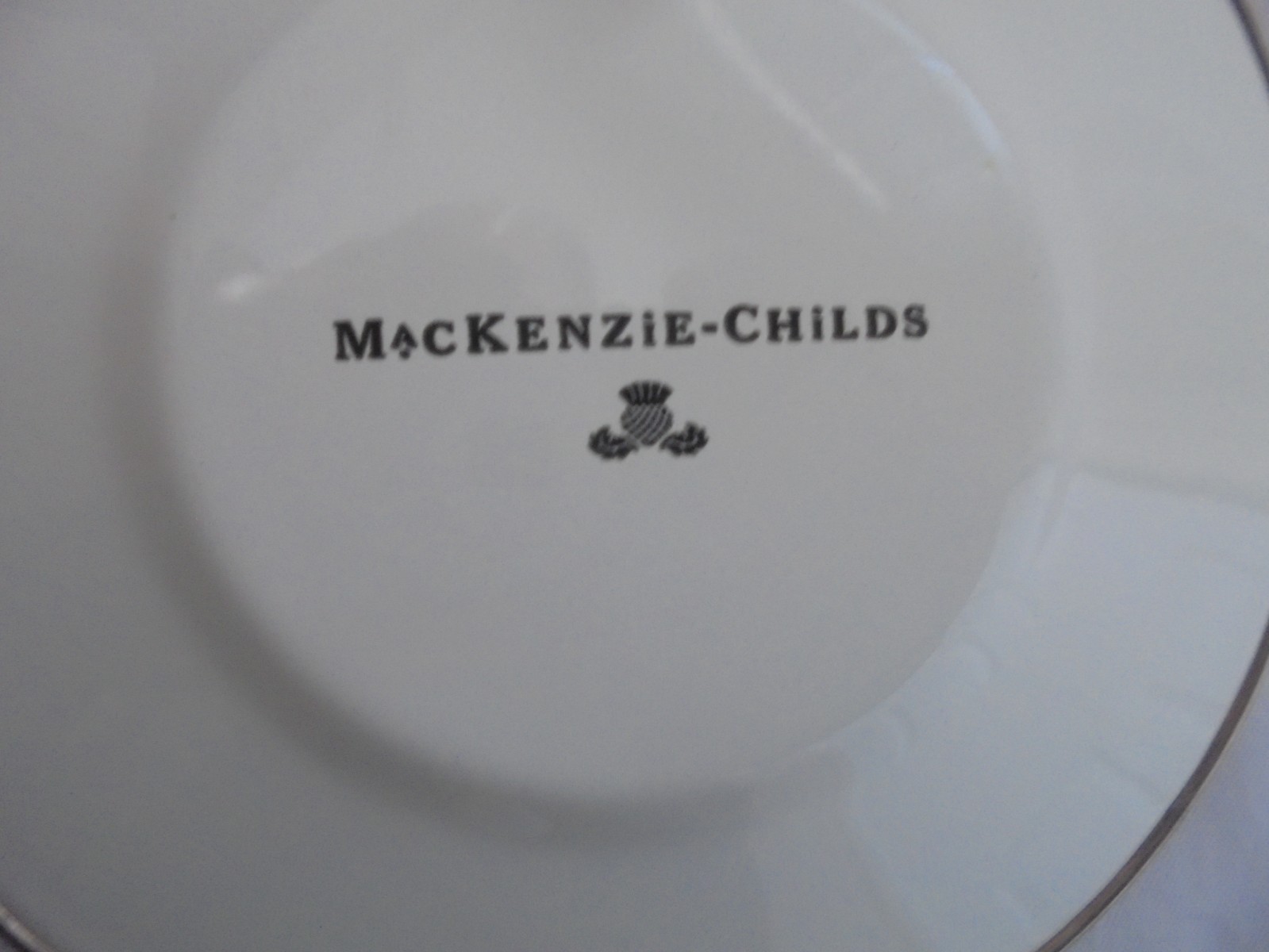 MacKenzie Childs Black And White Courtly Check Dinner Plate