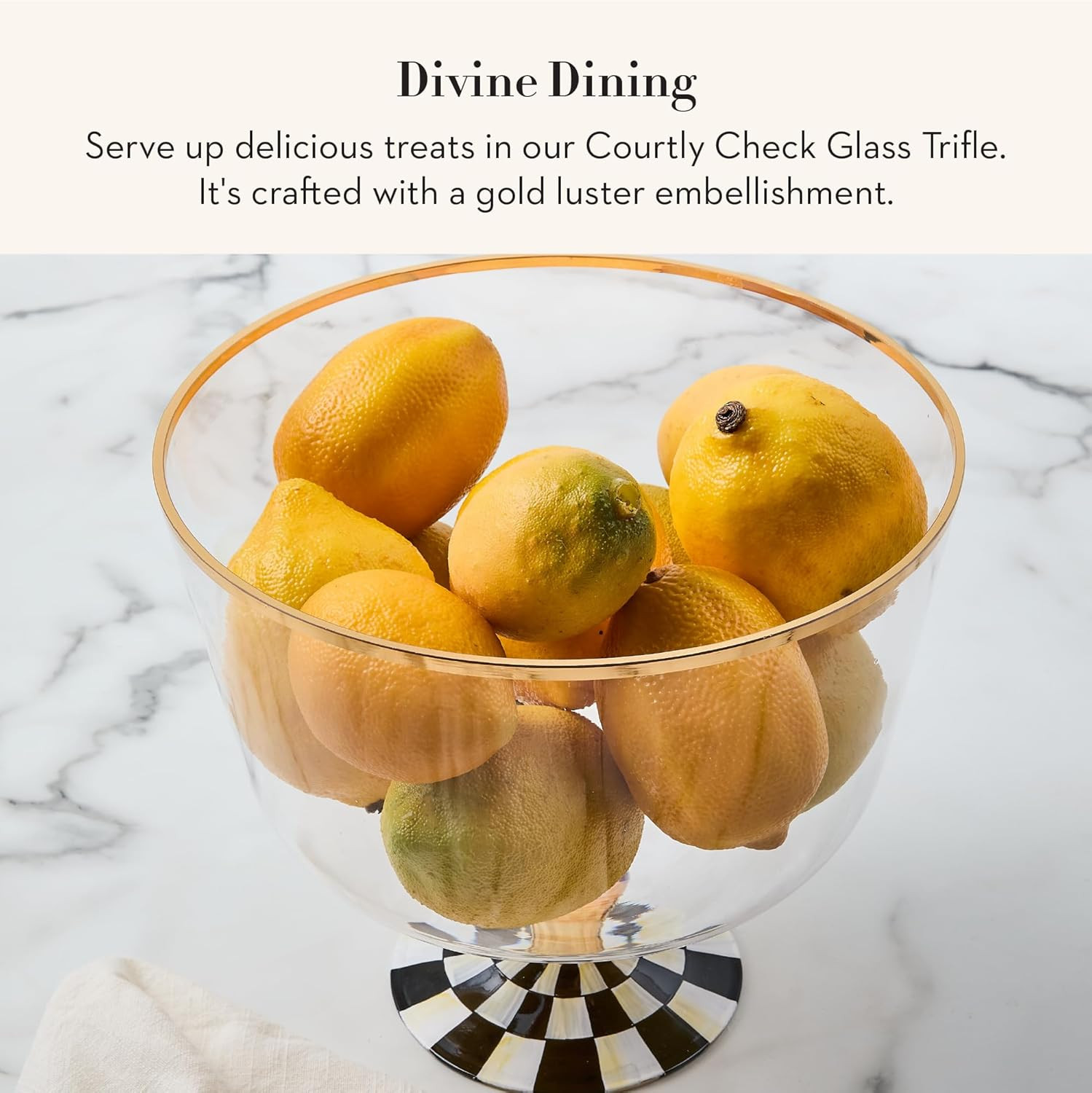 18-Cup Courtly Check Glass Trifle Serving Bowl