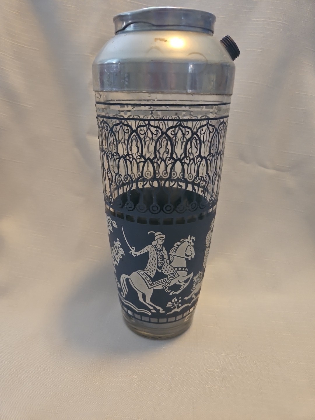 Jeannette Wedgwood GRECIAN Blue Hellenic Greek Roman Jasperware Cocktail SHAKER