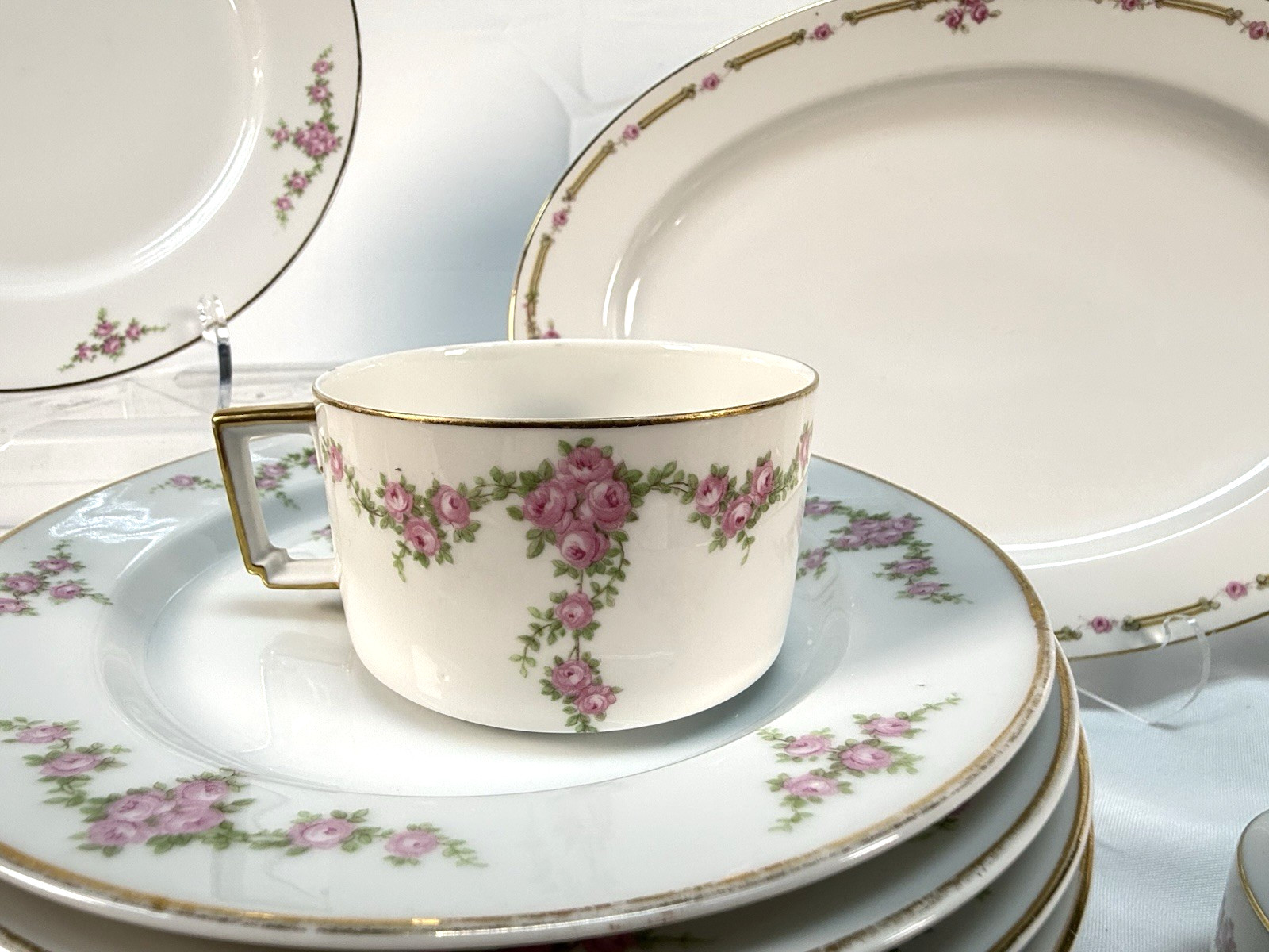 Vintage Heinrich & Co Rosalinda Bavaria China Set – 44pc Pink Rose Gold Trim