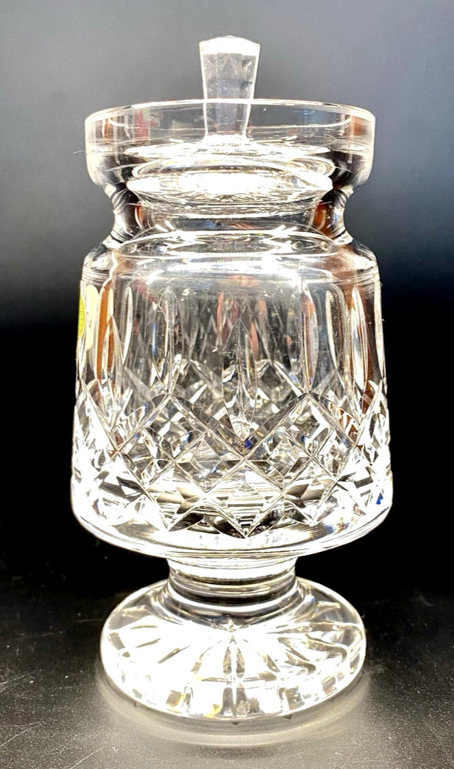 Waterford Lismore Lidded Jam Jelly Honey Mustard Footed Jar Lid Made in Ireland