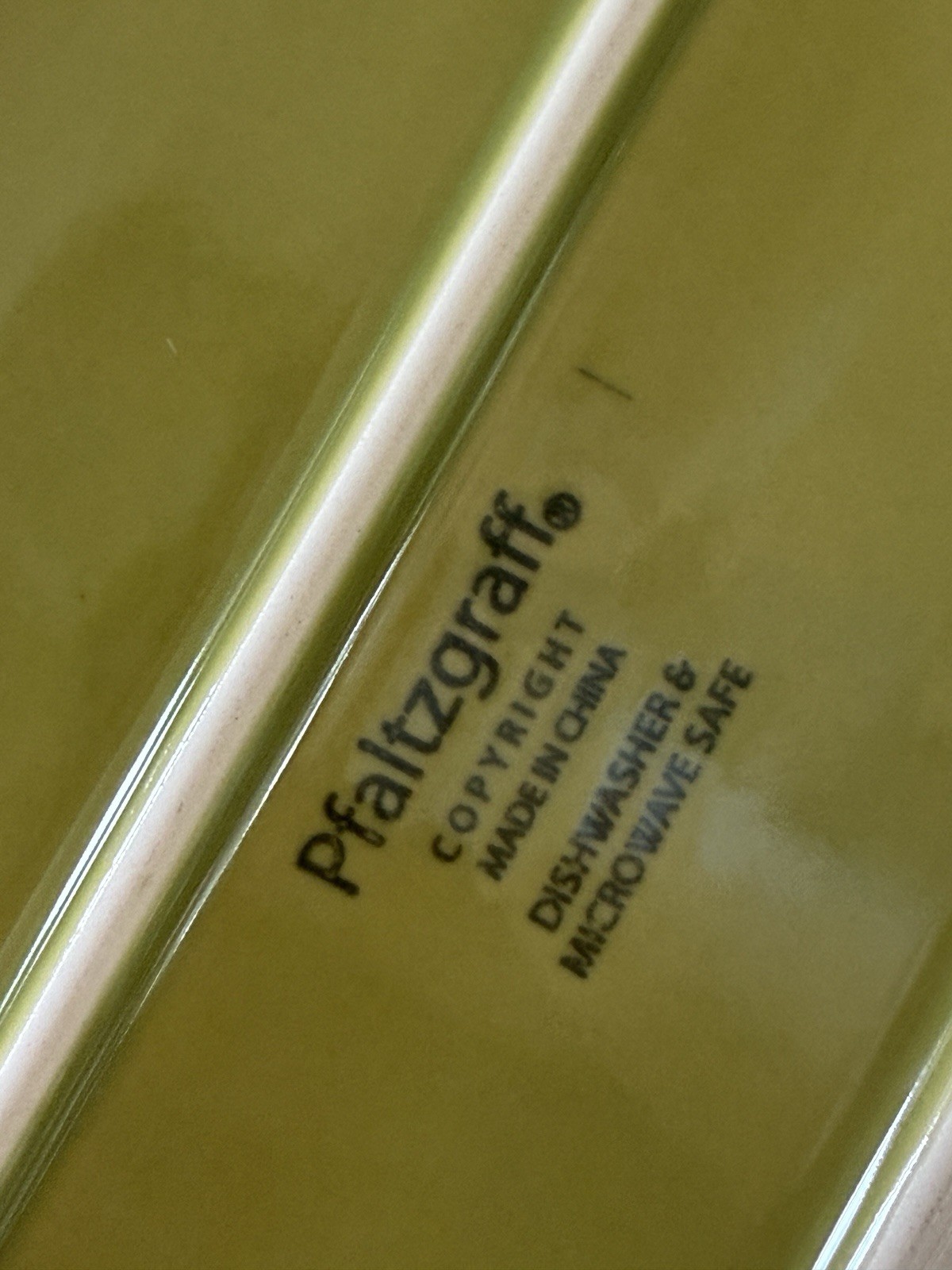 Pfaltzgraff Plymouth Bread tray Wheat Embossed Serving Dish Green