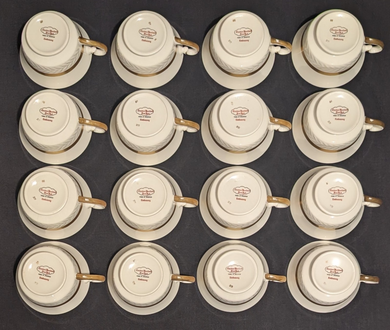 Vtg 1936-57 (68) Pcs Theodore Haviland EMBASSY pattern Porcelain N.Y. USA NICE