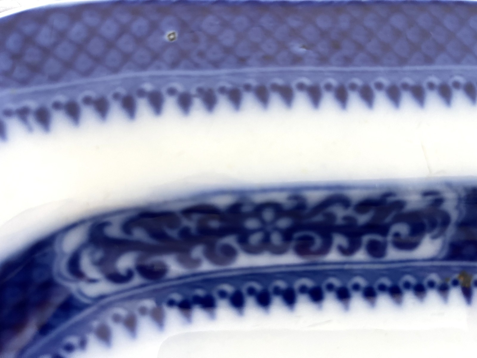 Antique Minton & Boyle PEKIN SCROLL Flow Blue 15.5″ Platter Circa 1836-1841
