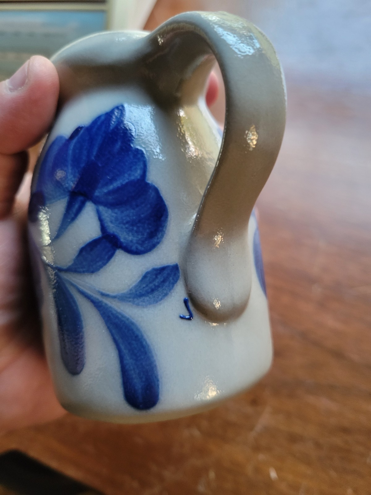 Salmon Falls Stoneware Blue Pennsylvania Salt Glaze Salt or Pepper Shaker
