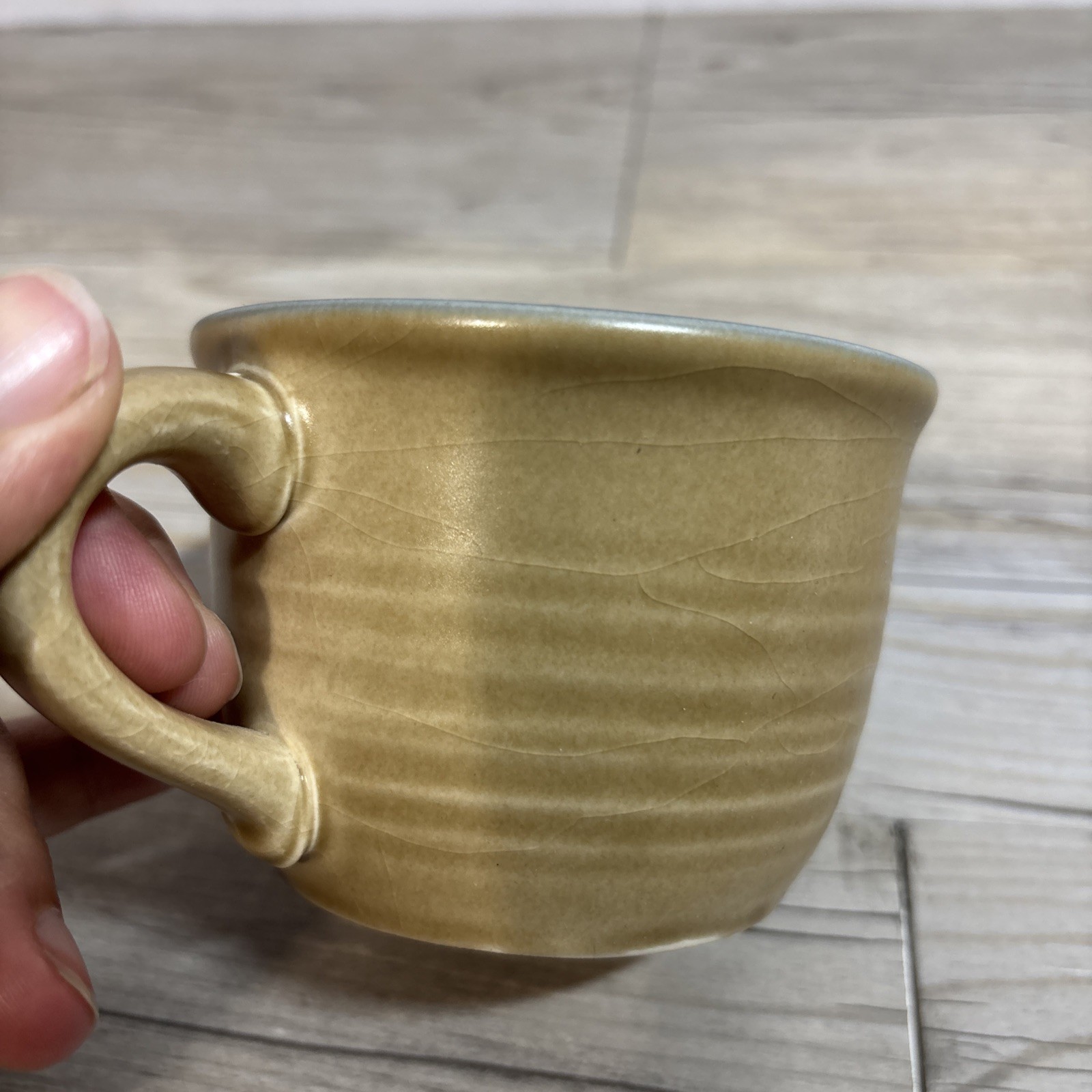 Pfaltzgraff Folk Art Replacement Coffee Tea Cup Mug Blue Tan USA Stoneware