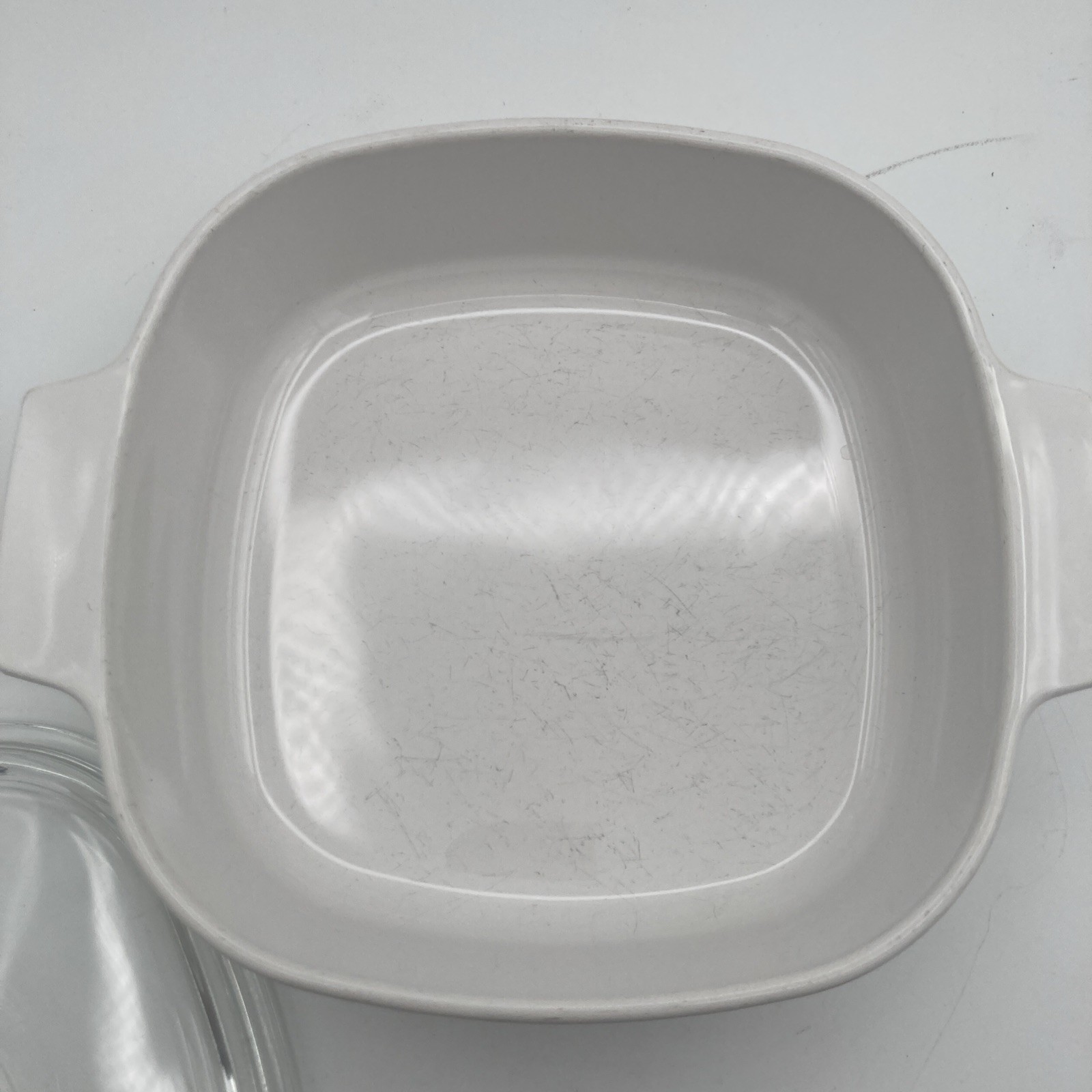 CorningWare A-2-B 2 Liter Casserole White Just White Pattern w/ Pyrex A9C Lid