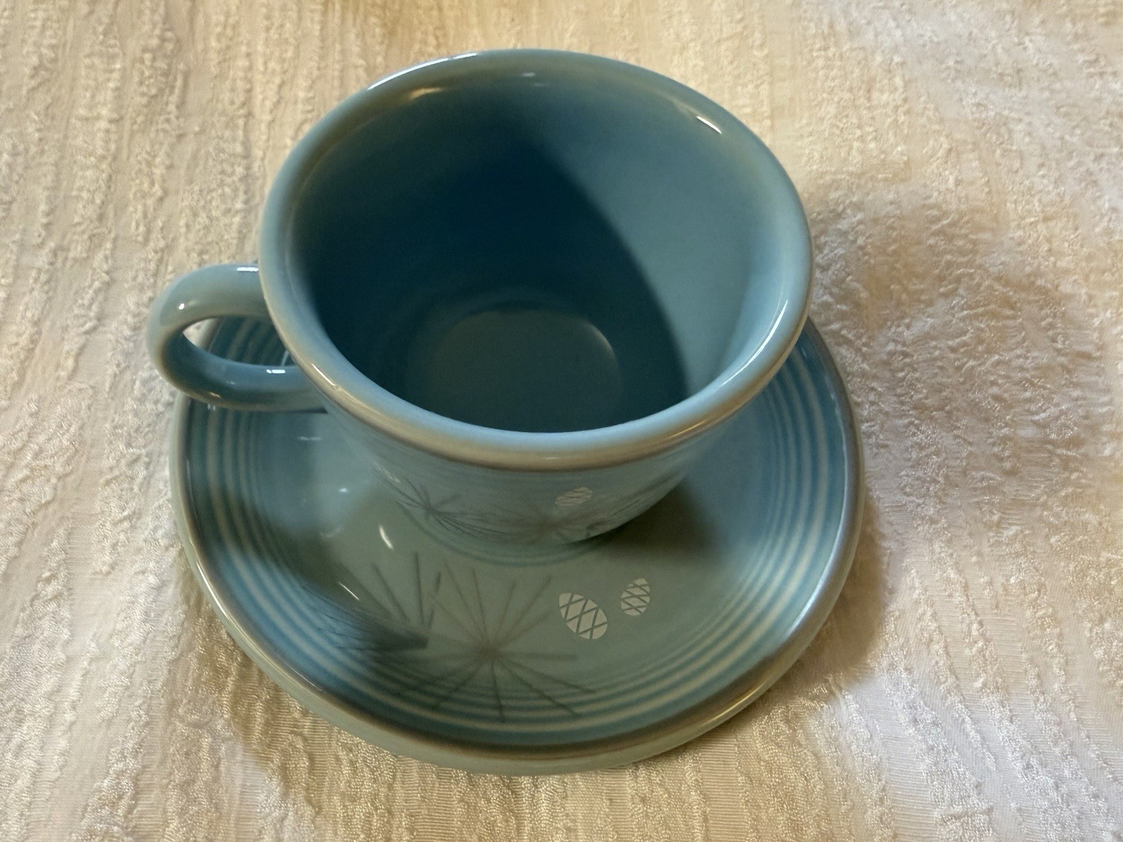 HLCCA 2026 Conference Exclusive Atomic Pine Fiesta Tea Cup & Saucer Sky