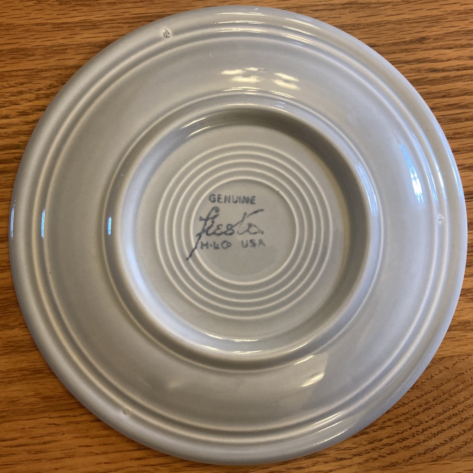 Vintage Fiestaware – 7″ (7 7/16″) salad plate in 1950s gray color (1951-1959)