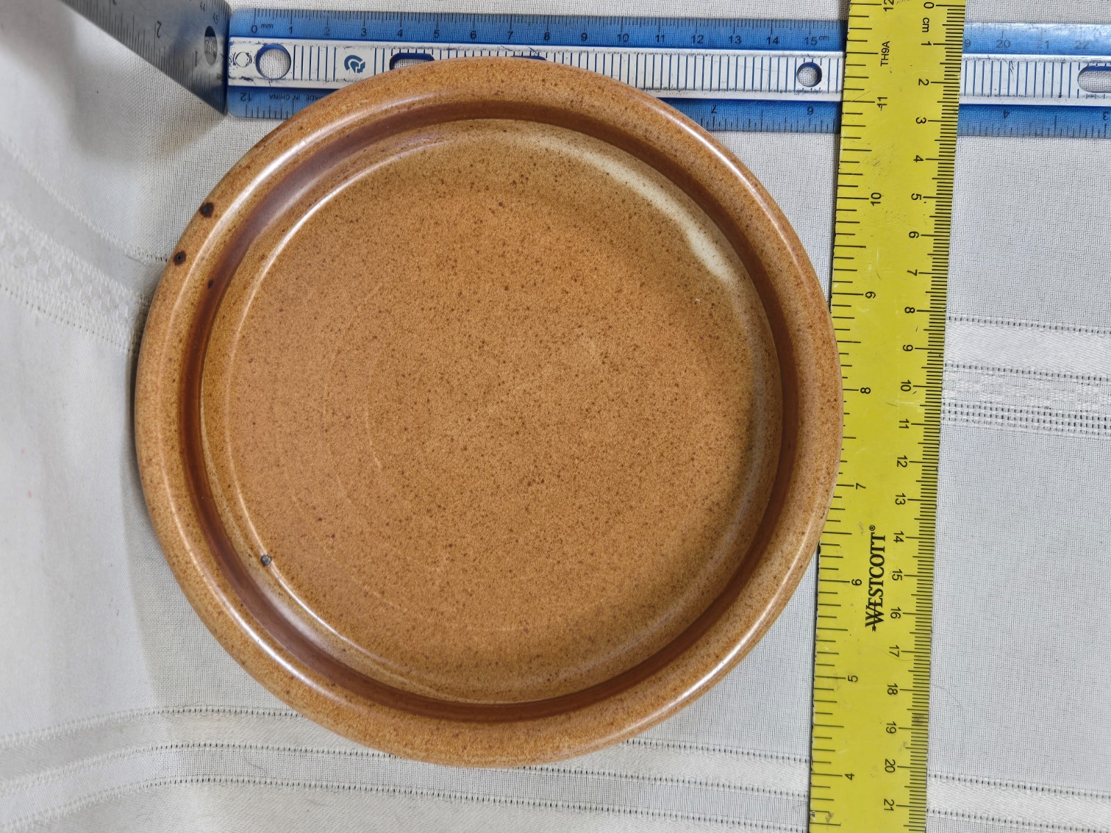 Salad Plate BLT Bronzestone Dansk Speckled Beige Brown Stripe Japan 7″