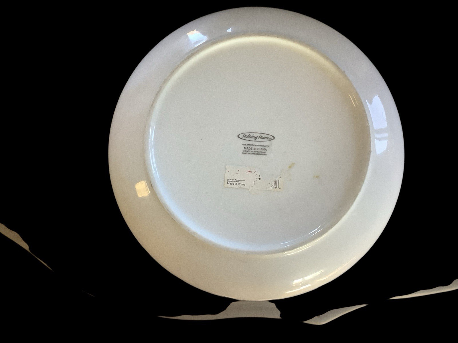 Holiday Home Large White Porcelain Serving Bowl With Gold Rim & Gold Design 11”