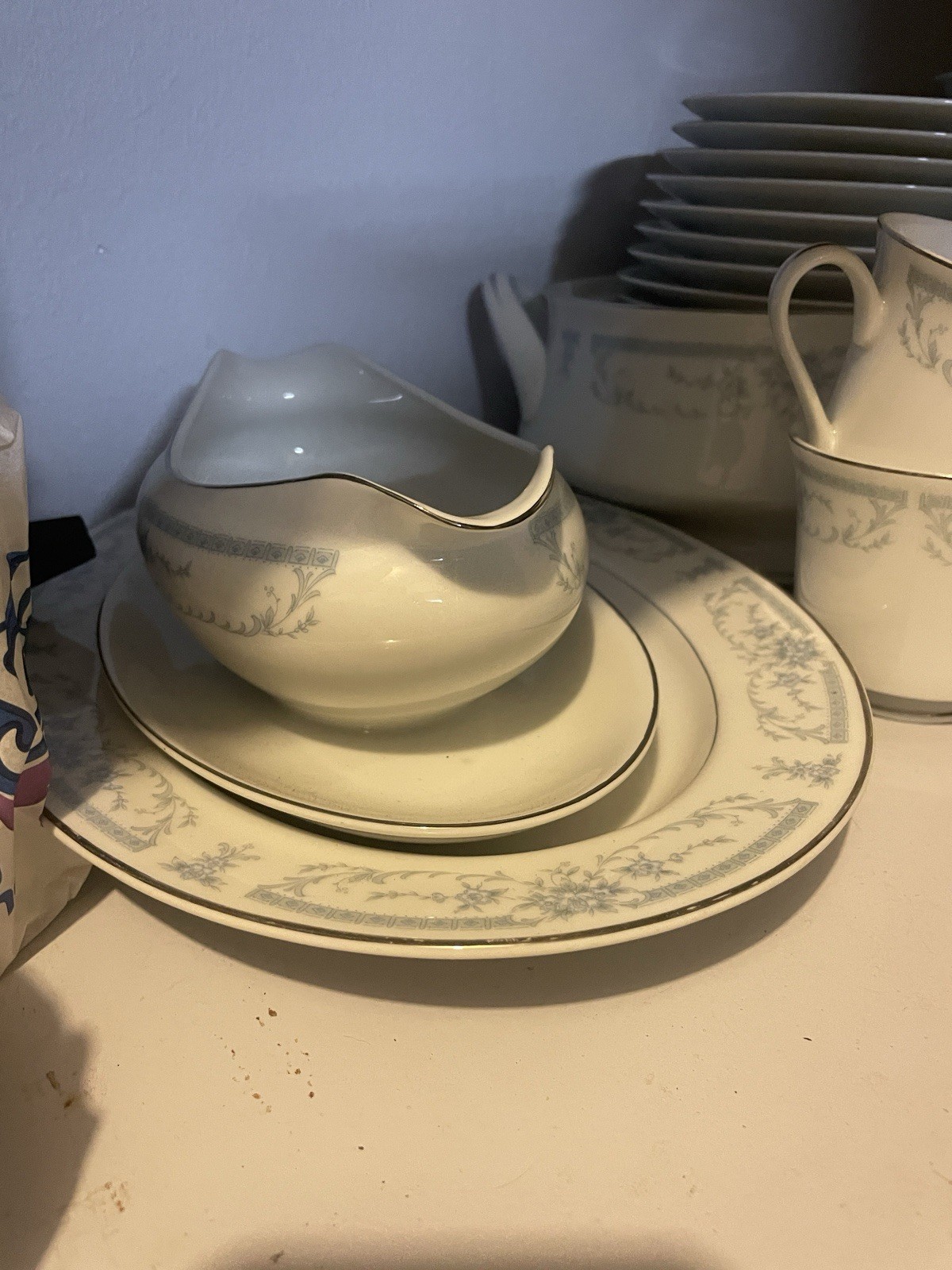 Full Piece Vintage Sheffield “Blue Whisper” Fine China Set (1985 Japan)