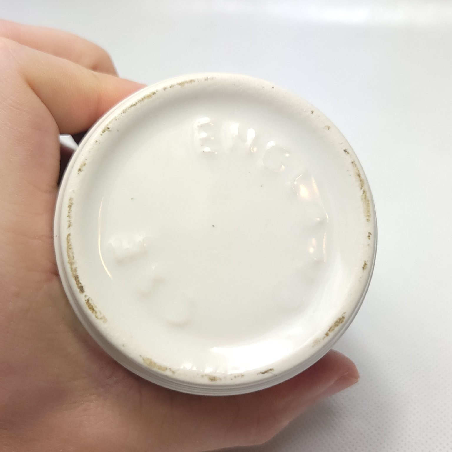 Vintage C&E England Mug Shamrock Clover Internal Handle Ceramic Irish Funny Gag