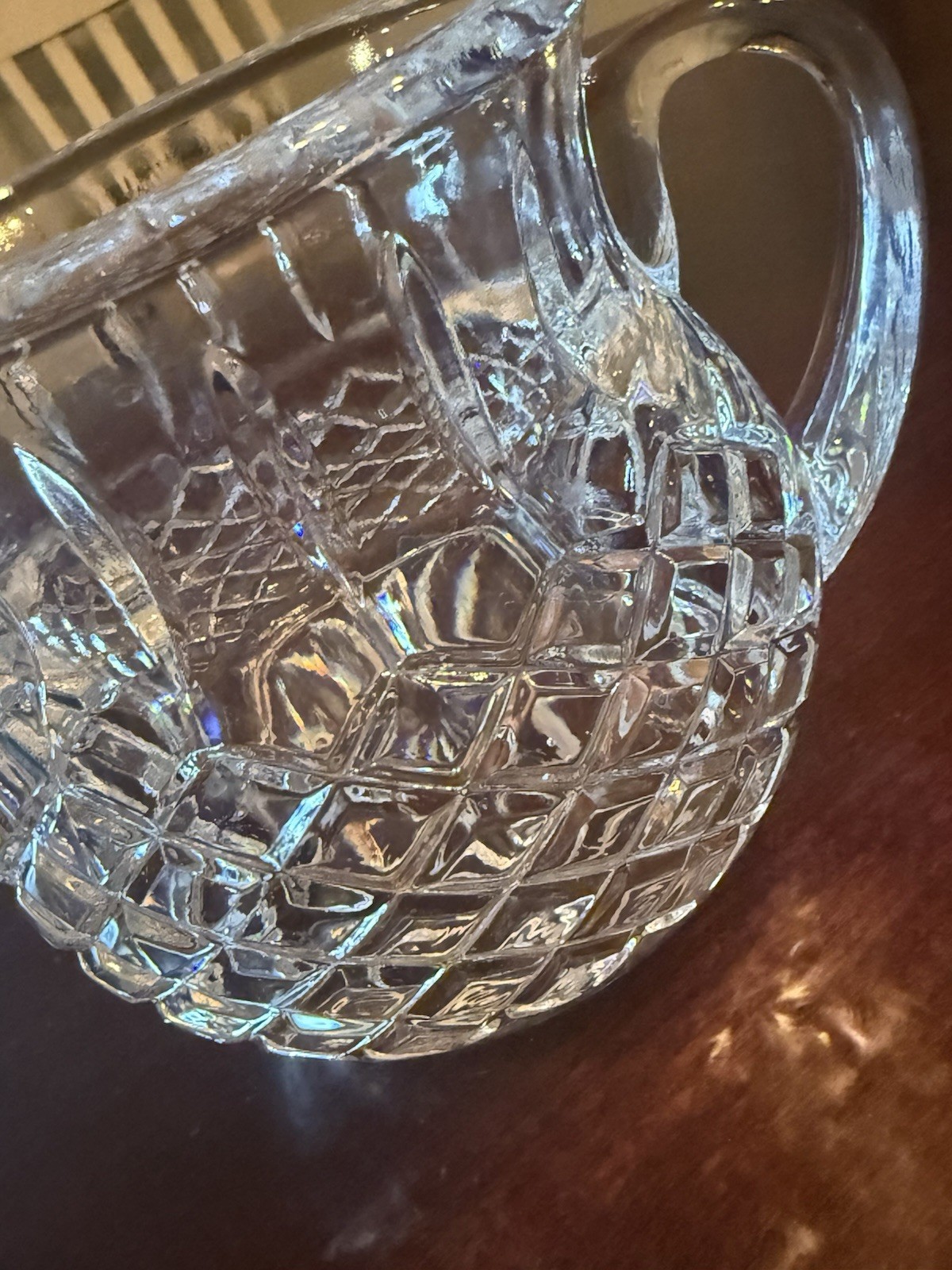 Vintage Heavy FTY2 Collection By FTD Crystal Small Cut Crystal Pitcher