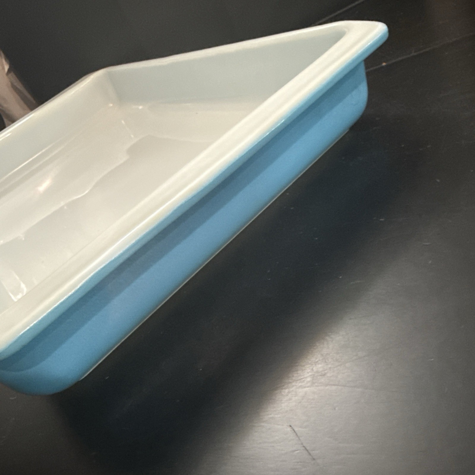 Vintage PYREX Blue Snowflake Garland 933 Lasagna Baking Dish 13.5 x8 3/4 x 1 3/4