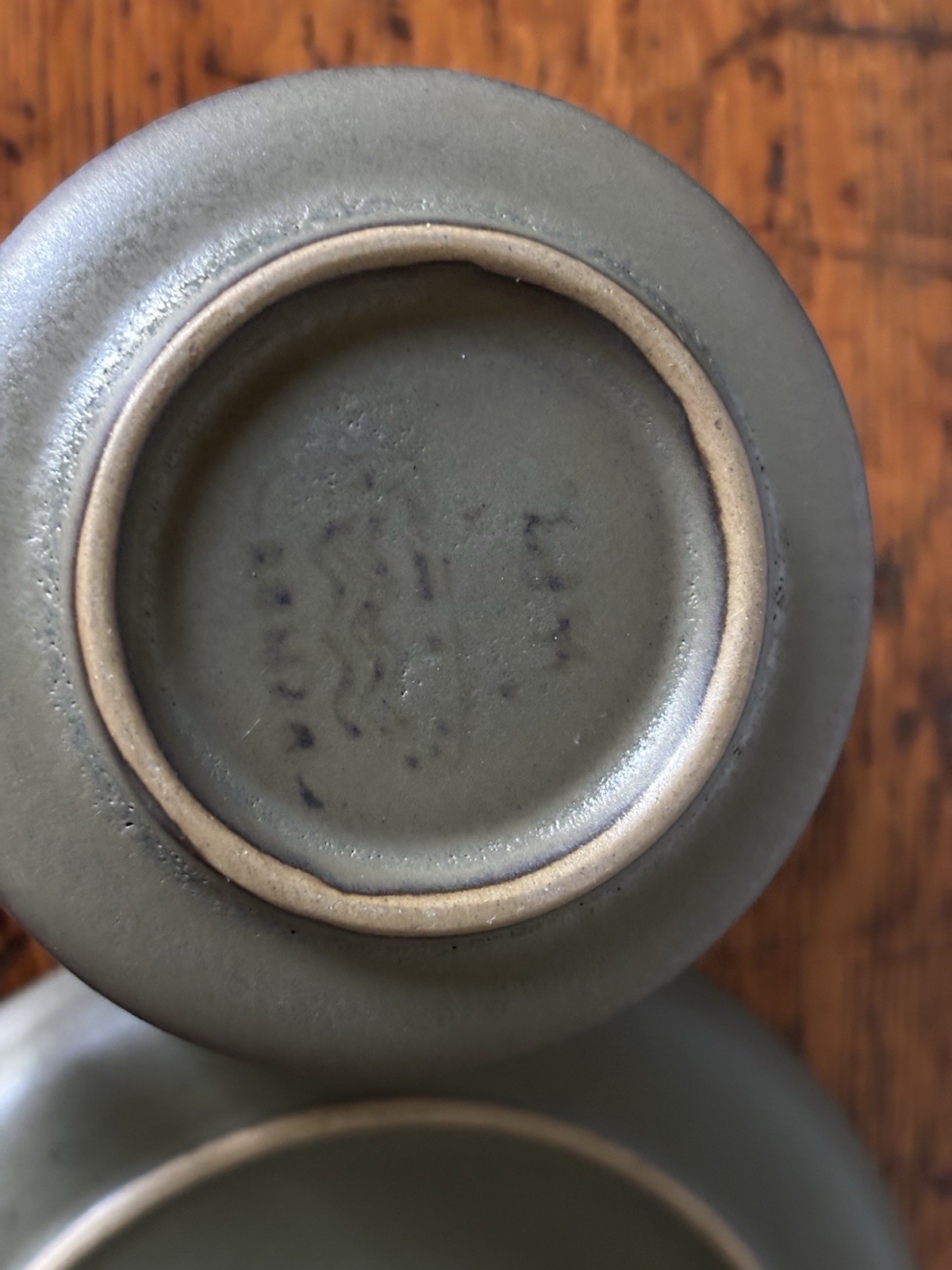Denby Camelot Dark Green Creamer And Saucer Stoneware Chevron Pattern MCM