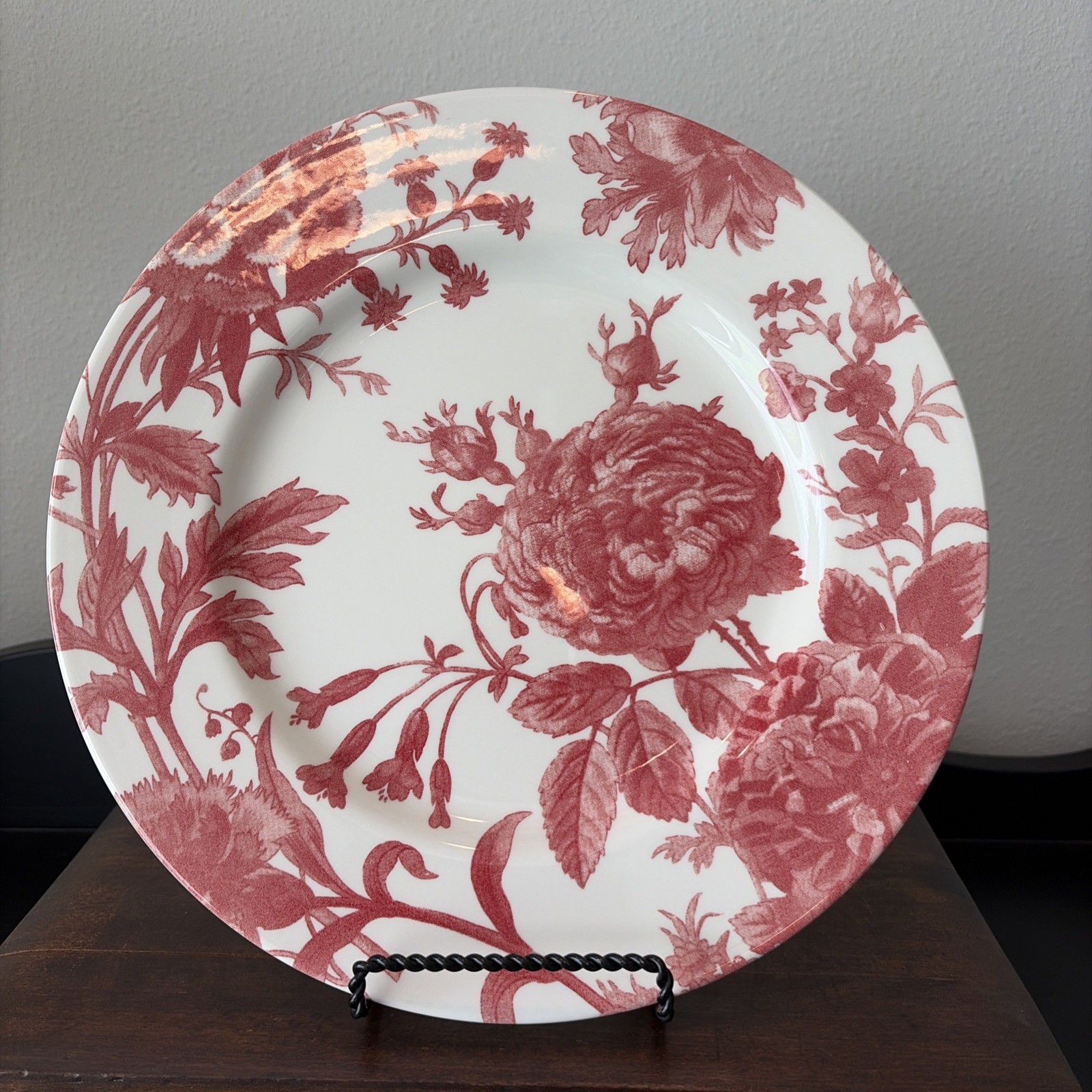 Royal Stafford Floral Weave Coral Red Large Dinner Plate 11”