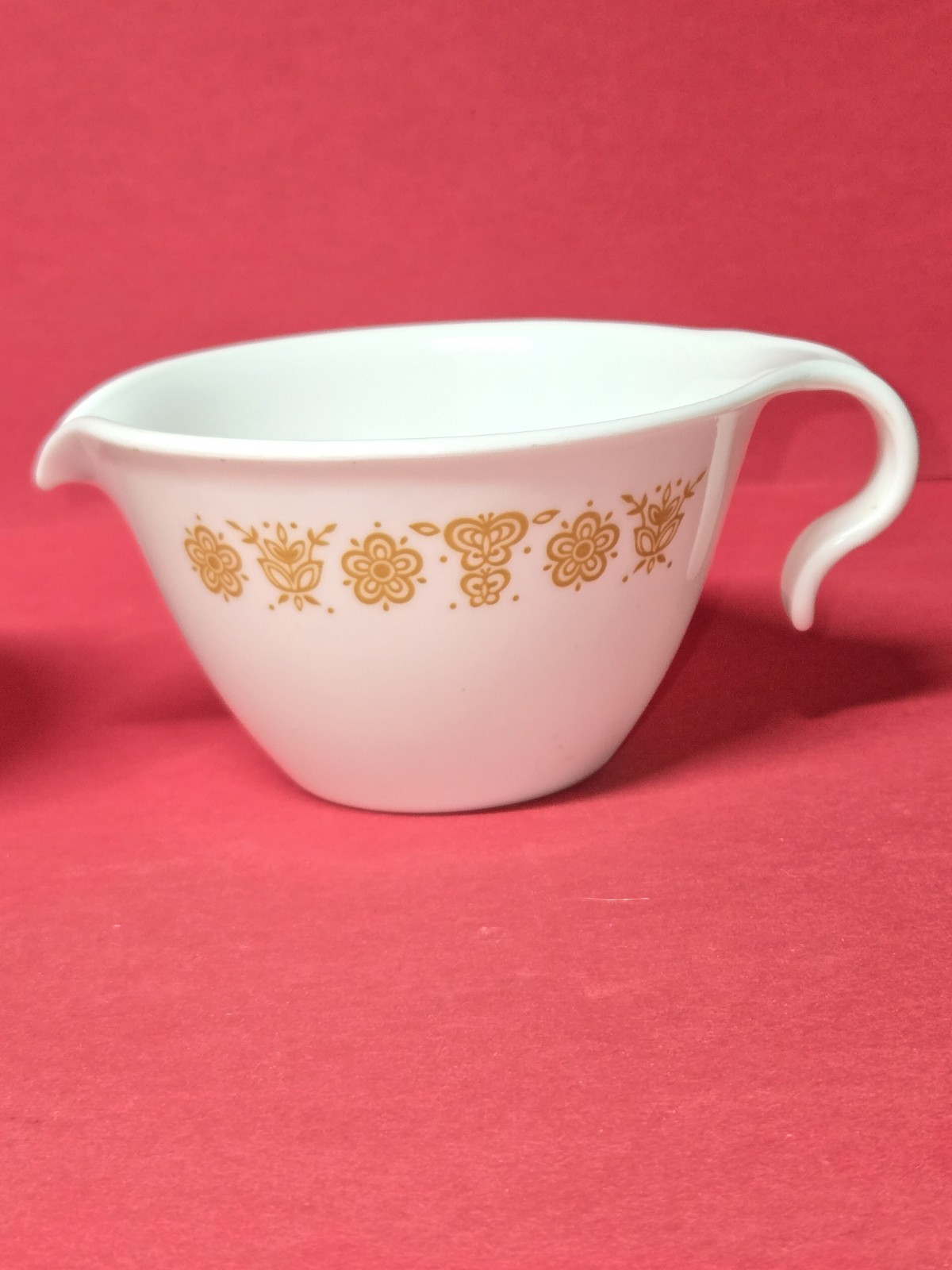 Vintage Corelle Butterfly Gold Creamer and Covered Sugar Bowl Set