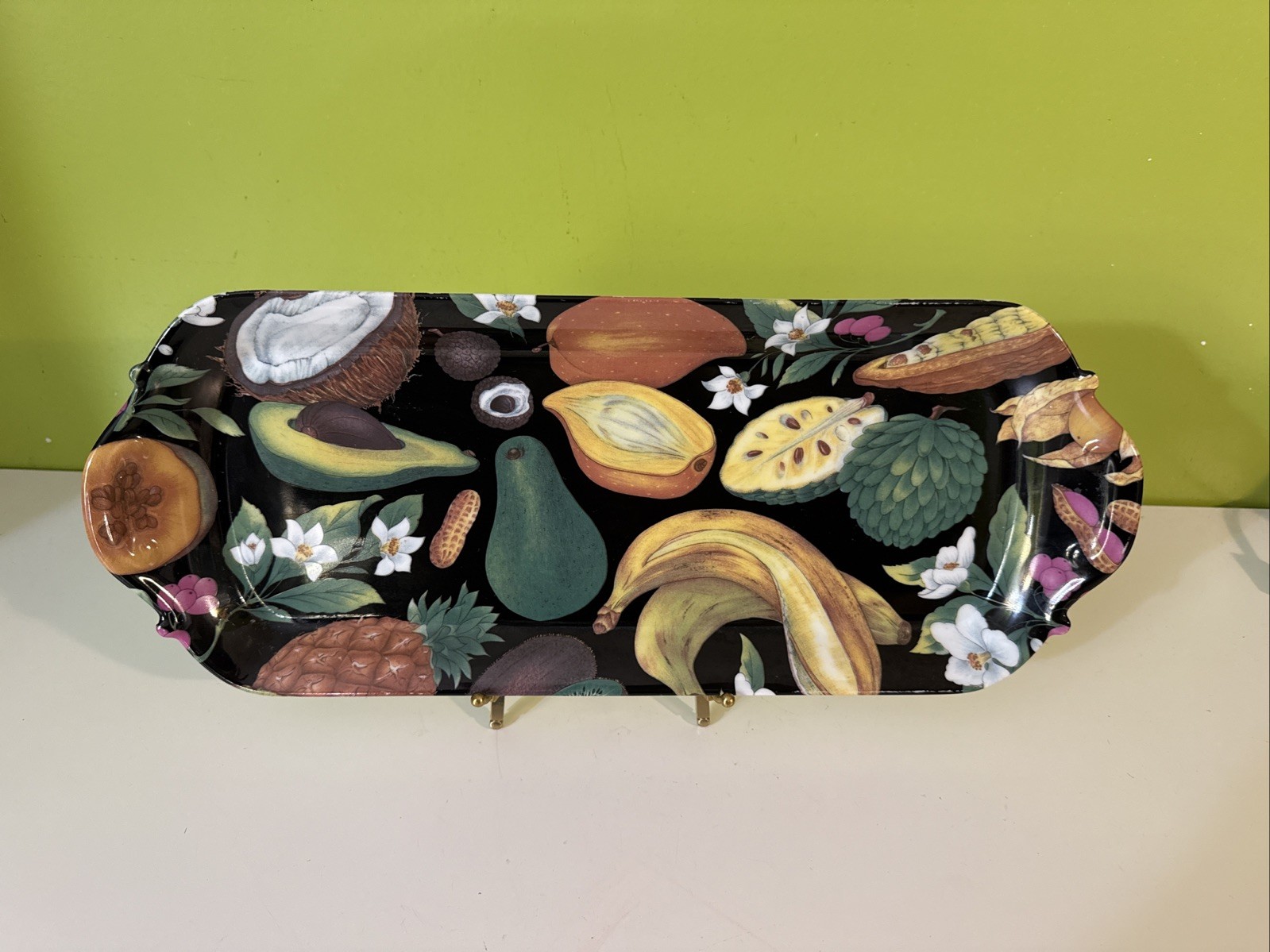 Rare Vintage Philippe Deshoulieres Limoges Tropical Fruits Porcelain Tray 16”