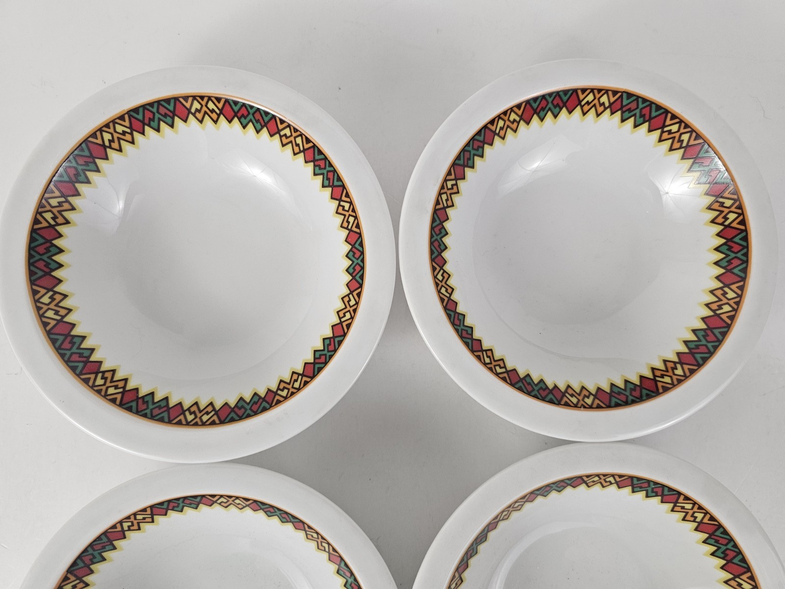 4 Ukrainian Beauty Made W. Germany VTG Dessert Bowls Decorative Folk Art Border